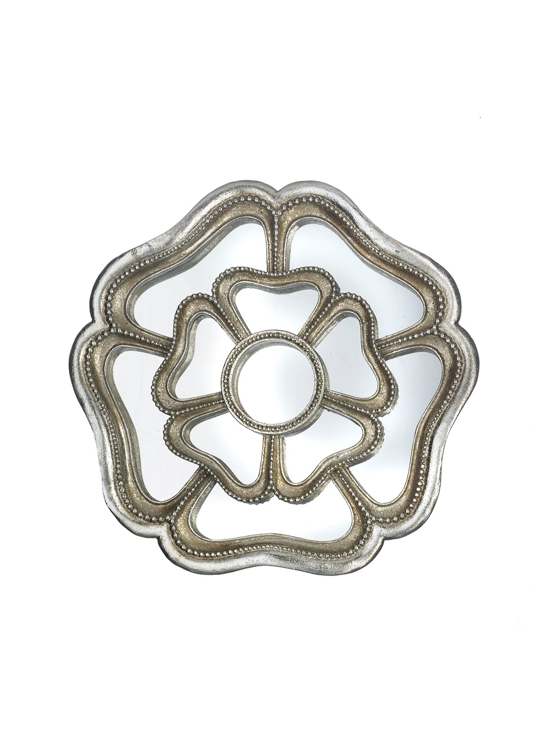 Silver Bloom Aynalı Duvar Süsü 27 cm