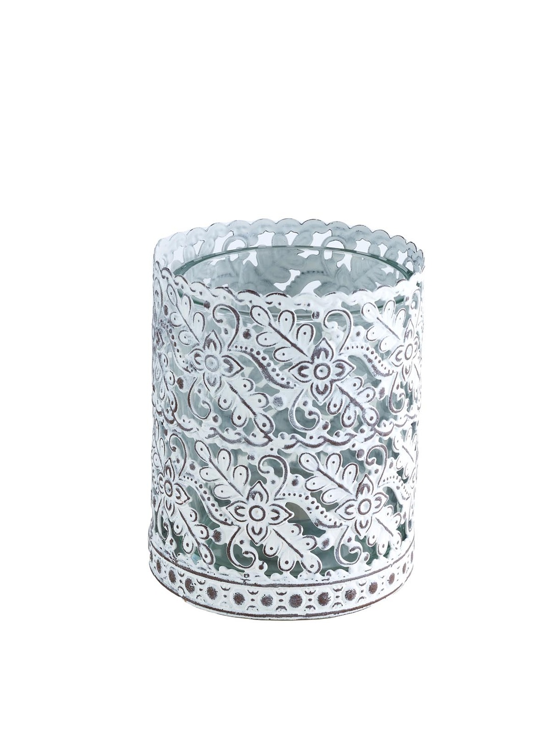 Blossom Metal Tealight Mumluk Beyaz