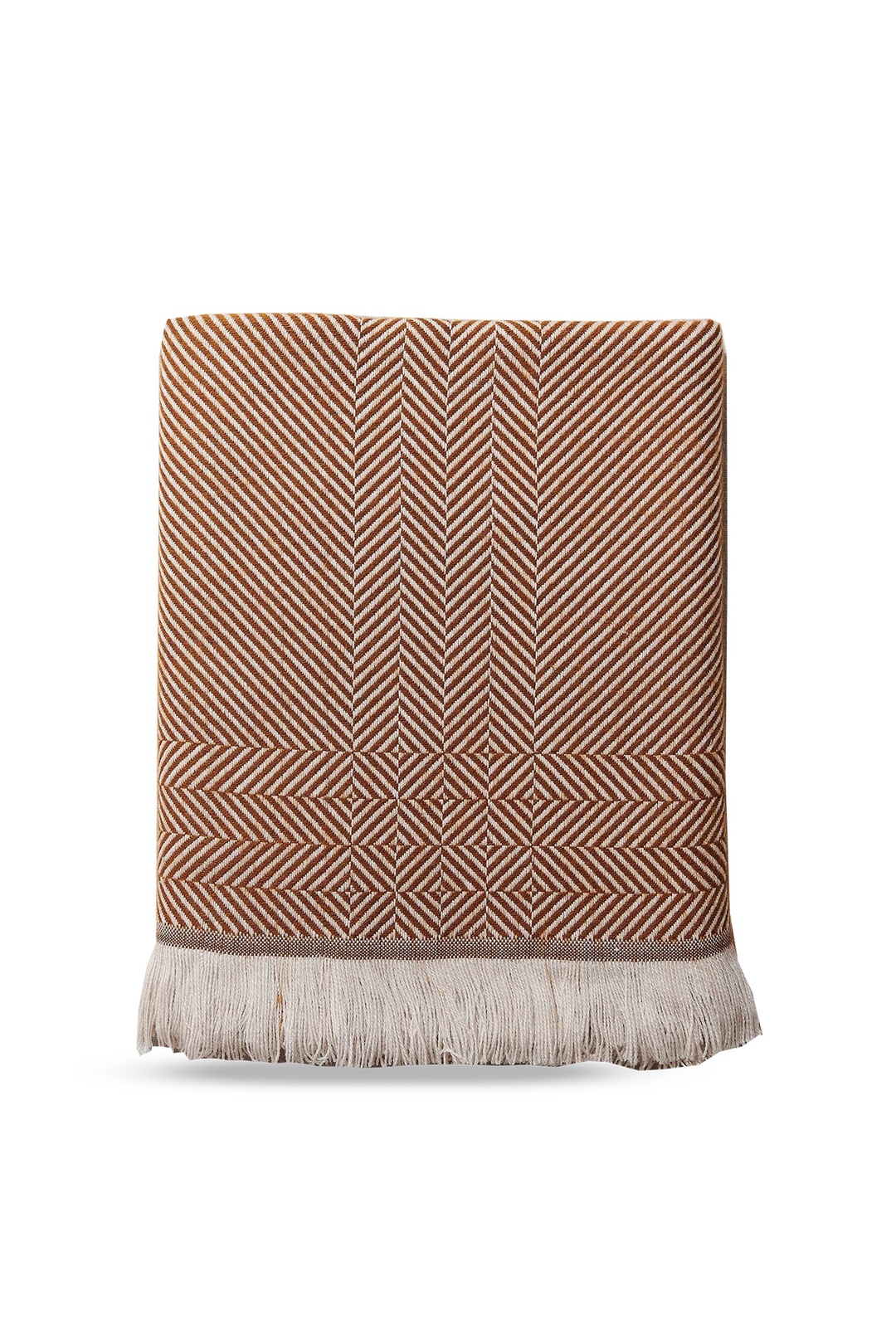 Çizgi Throw 140x170 cm Hardal