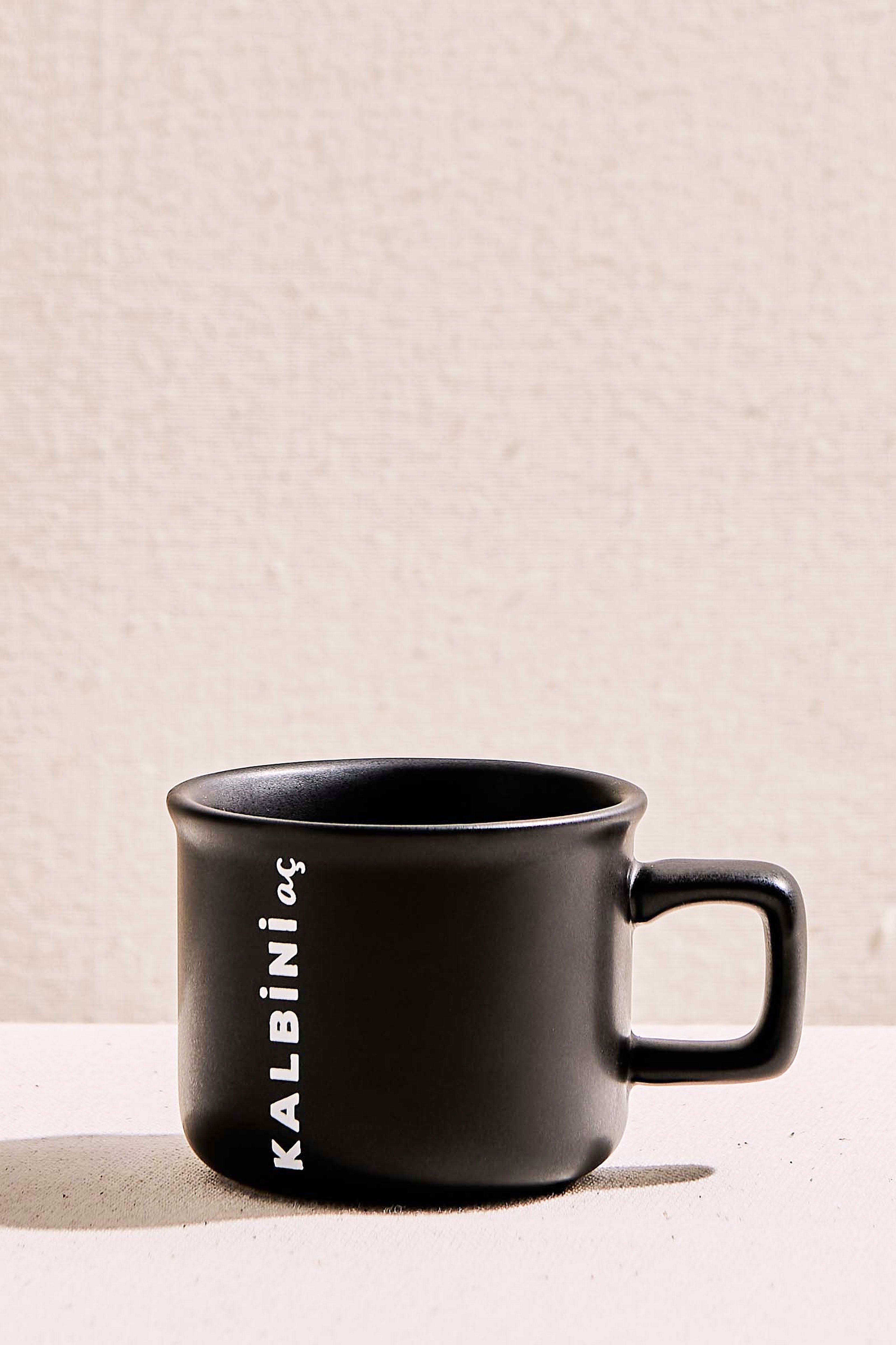 "Open Your Heart"" Black Ceramic Mug 150 CC"