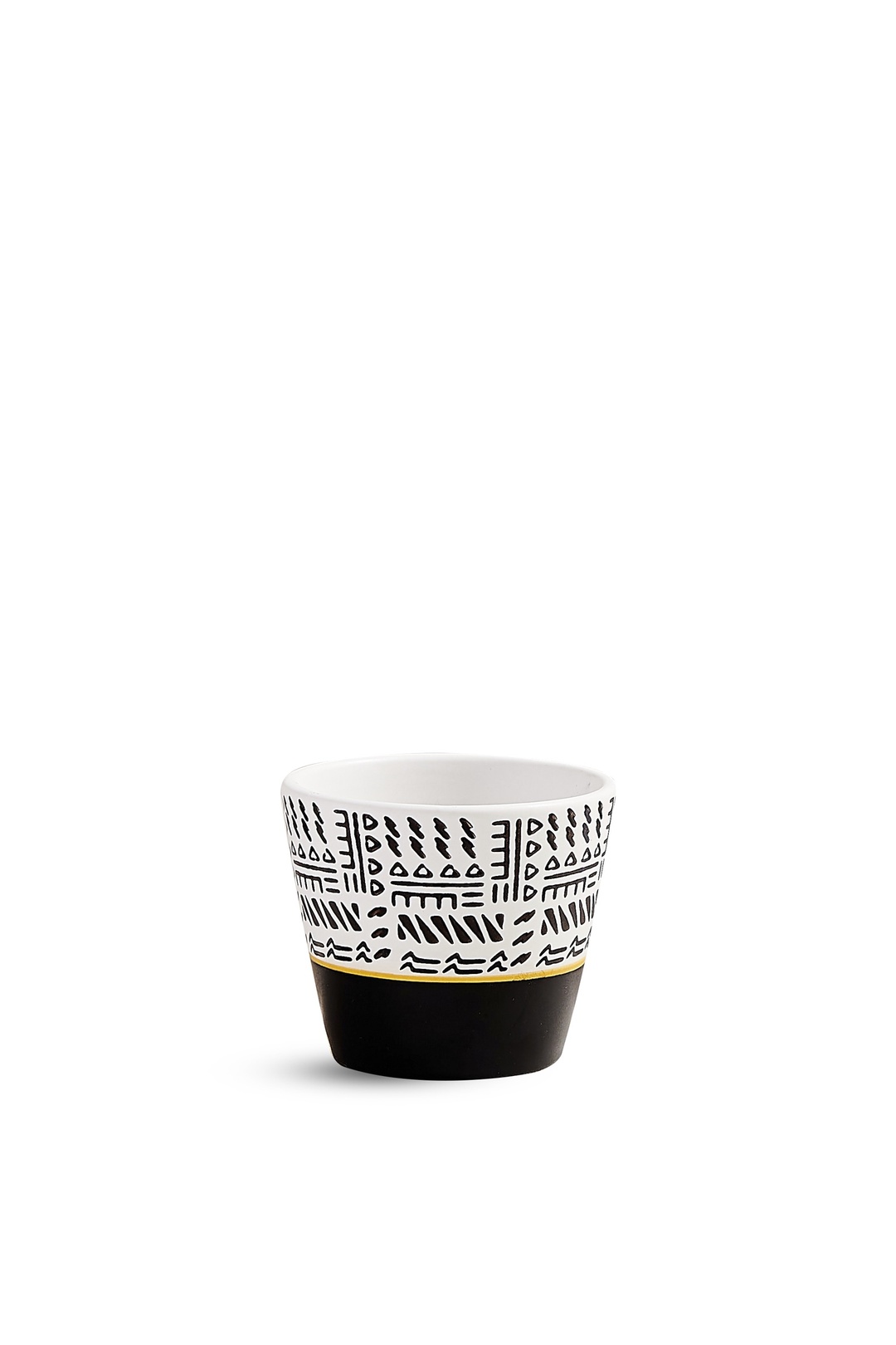 Tribe 4 Seramik Espresso Bardağı Siyah Beyaz