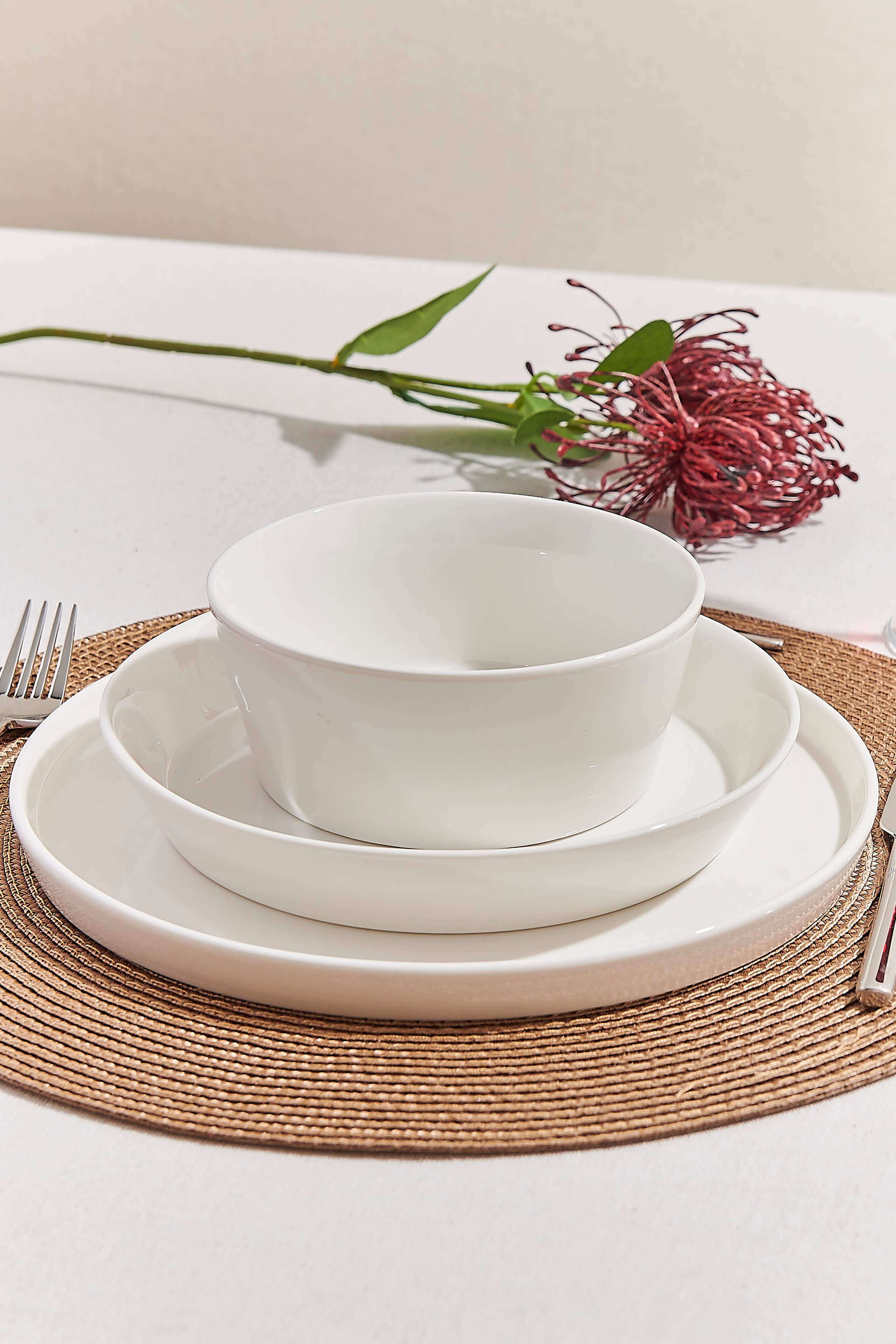 Solid Porselen Salata Kase Beyaz 14 Cm