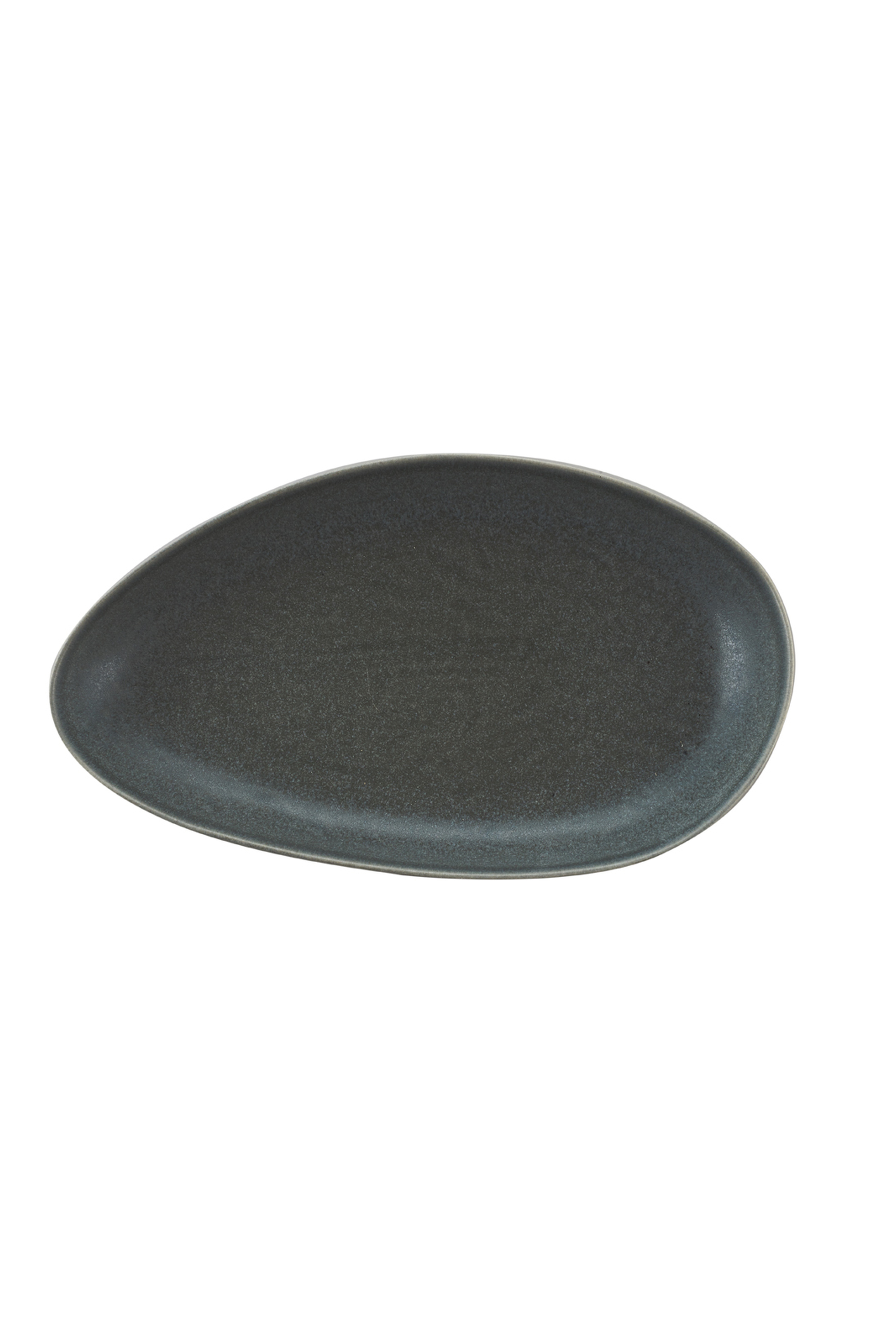 Gray Petra Ceramic Oval Serving Plate