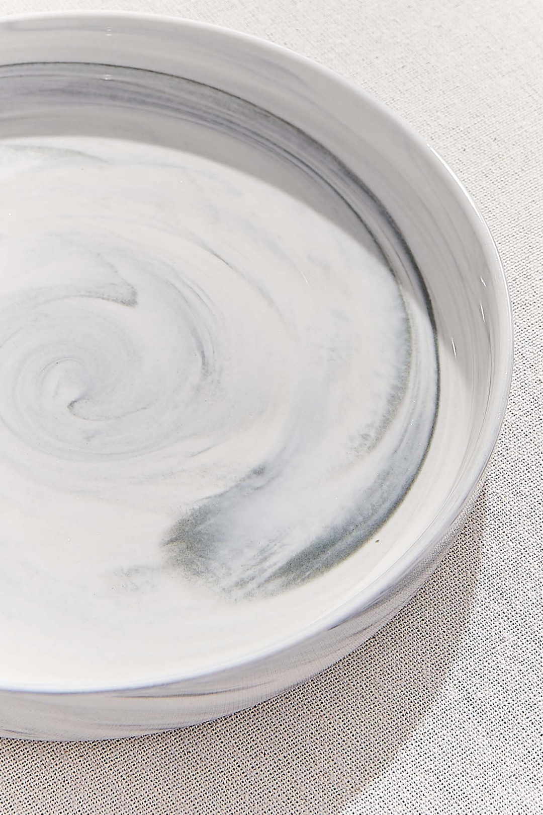 Marble Porselen Pasta Tabağı Gri