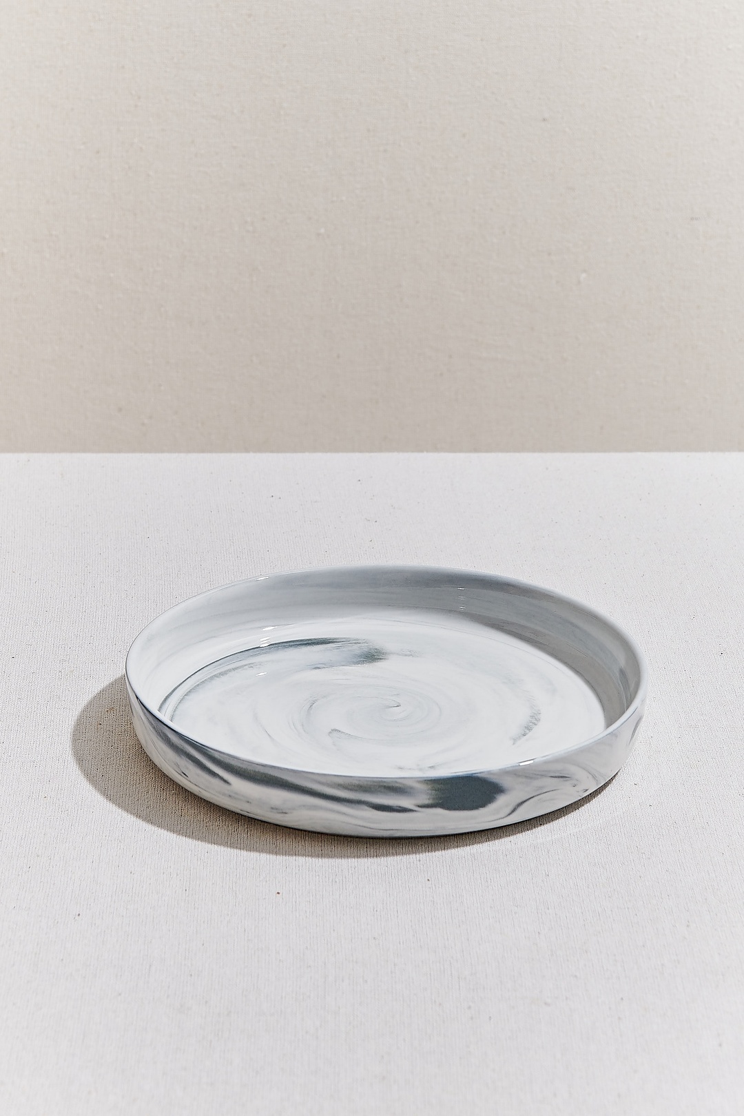 Marble Porselen Pasta Tabağı Gri