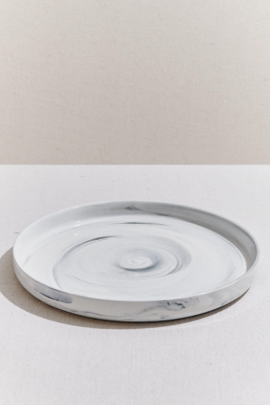 Marble Porselen Yemek Tabağı Gri