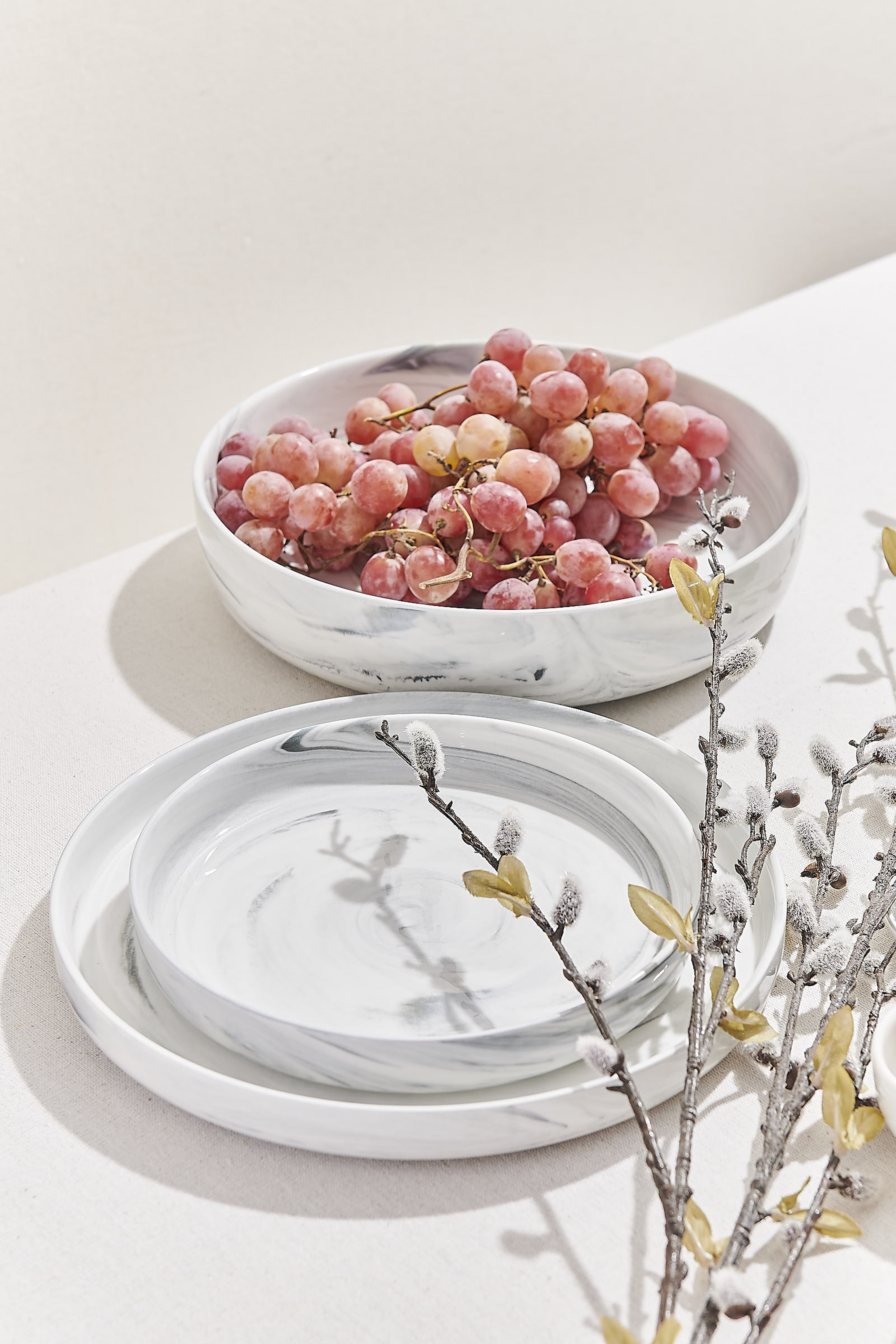 Gray Marble Porcelain Dinner Plate