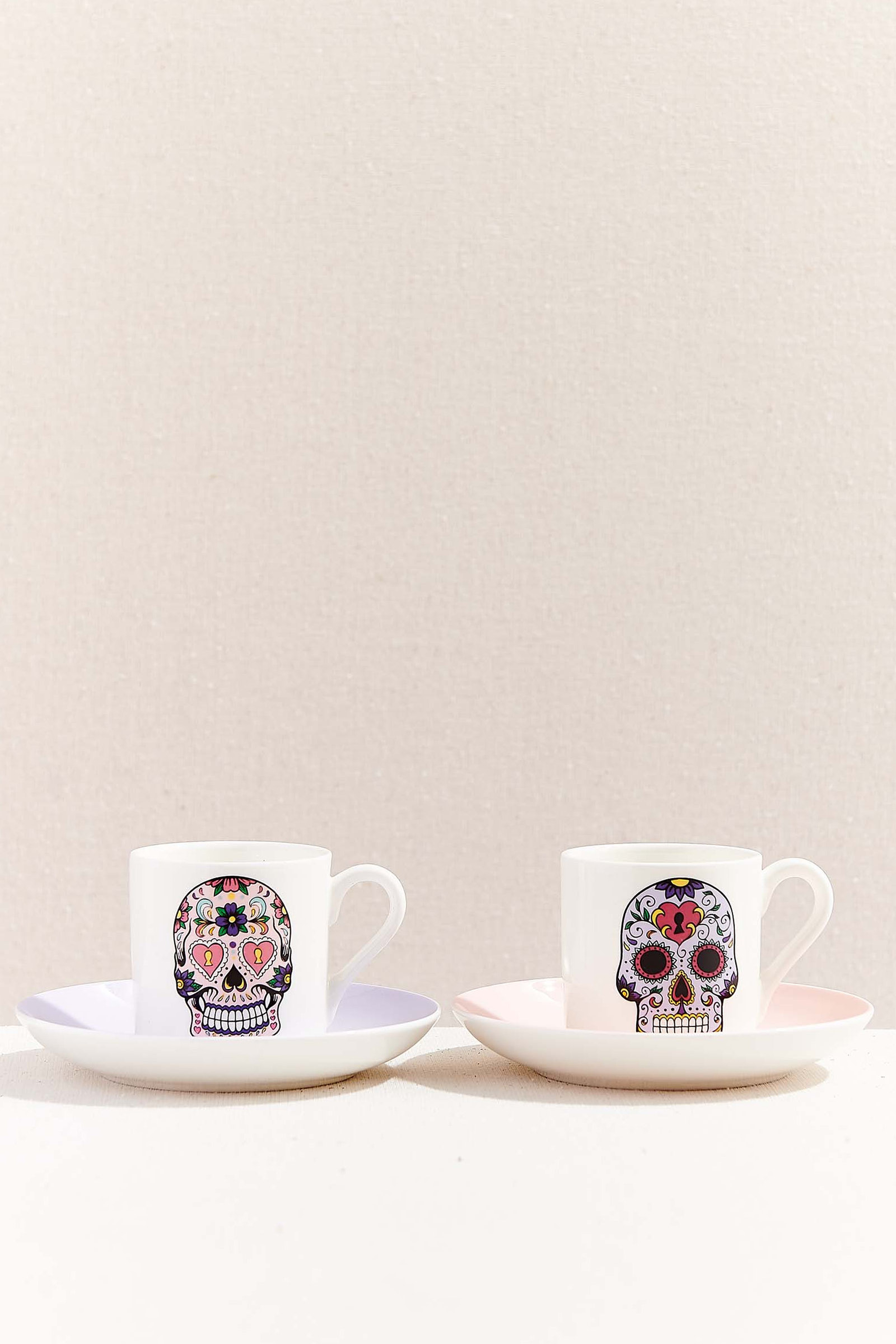 Pembe Skull4Her Porselen Fincan Seti 2'li
