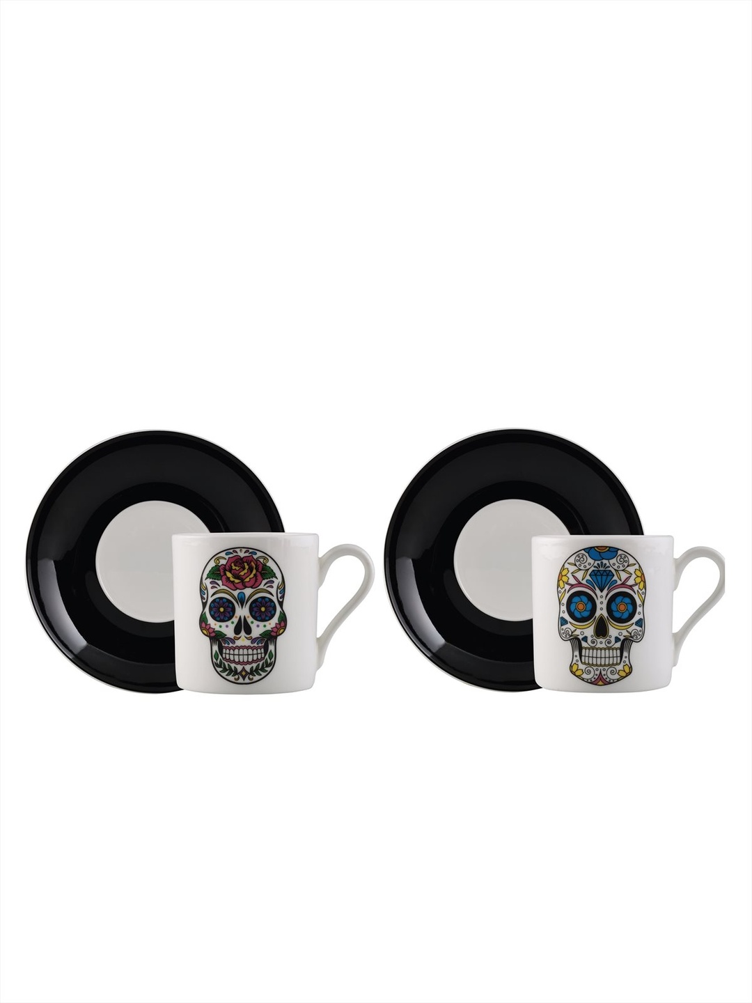 Siyah Skull4Him Porselen Fincan Seti 2'li