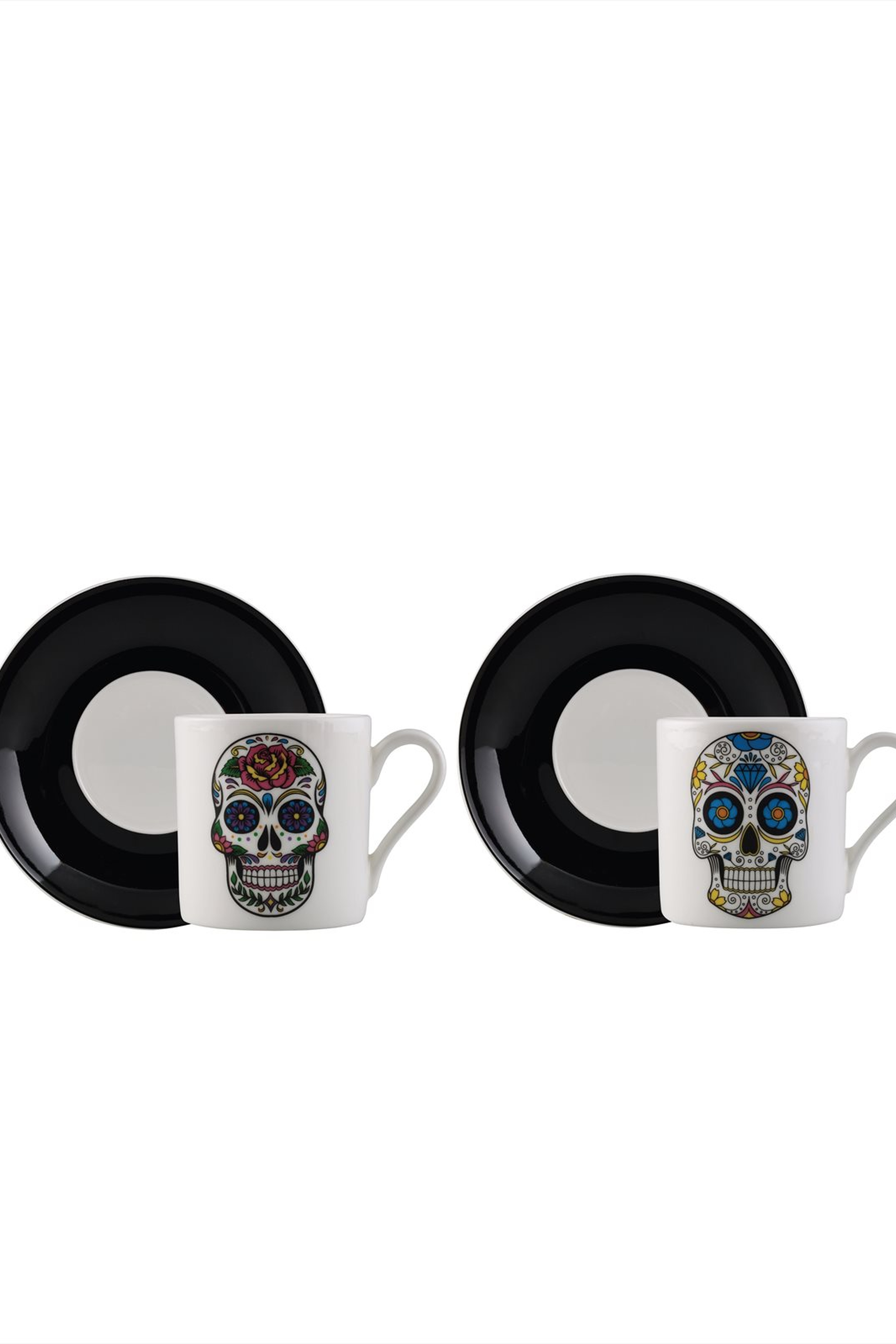 Black Skull4Him Porcelain Cup Set 2 pcs