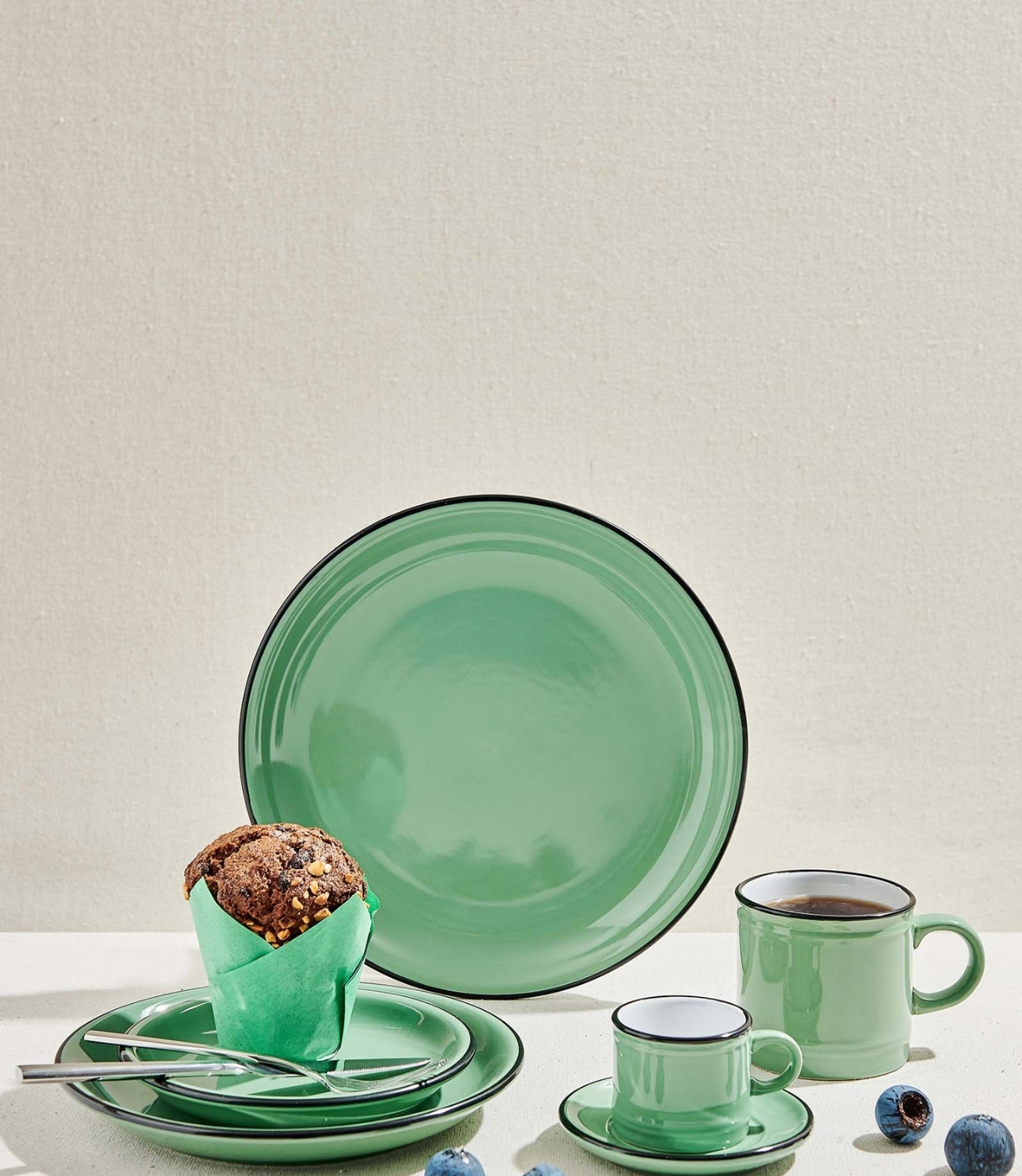 Green Electrum Ceramic Dinner Plate