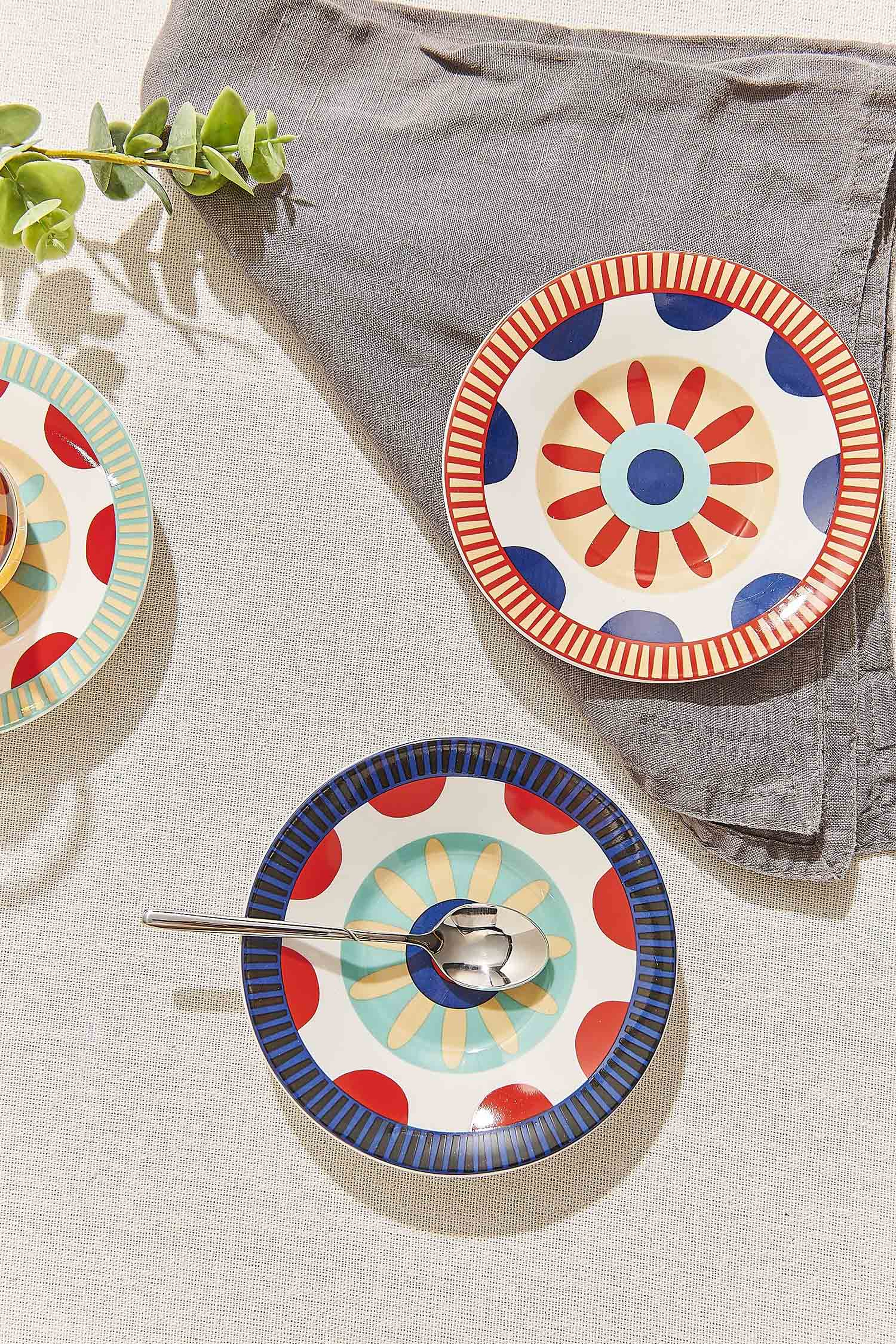 Turquoise Sunflower Porcelain Tea Plate