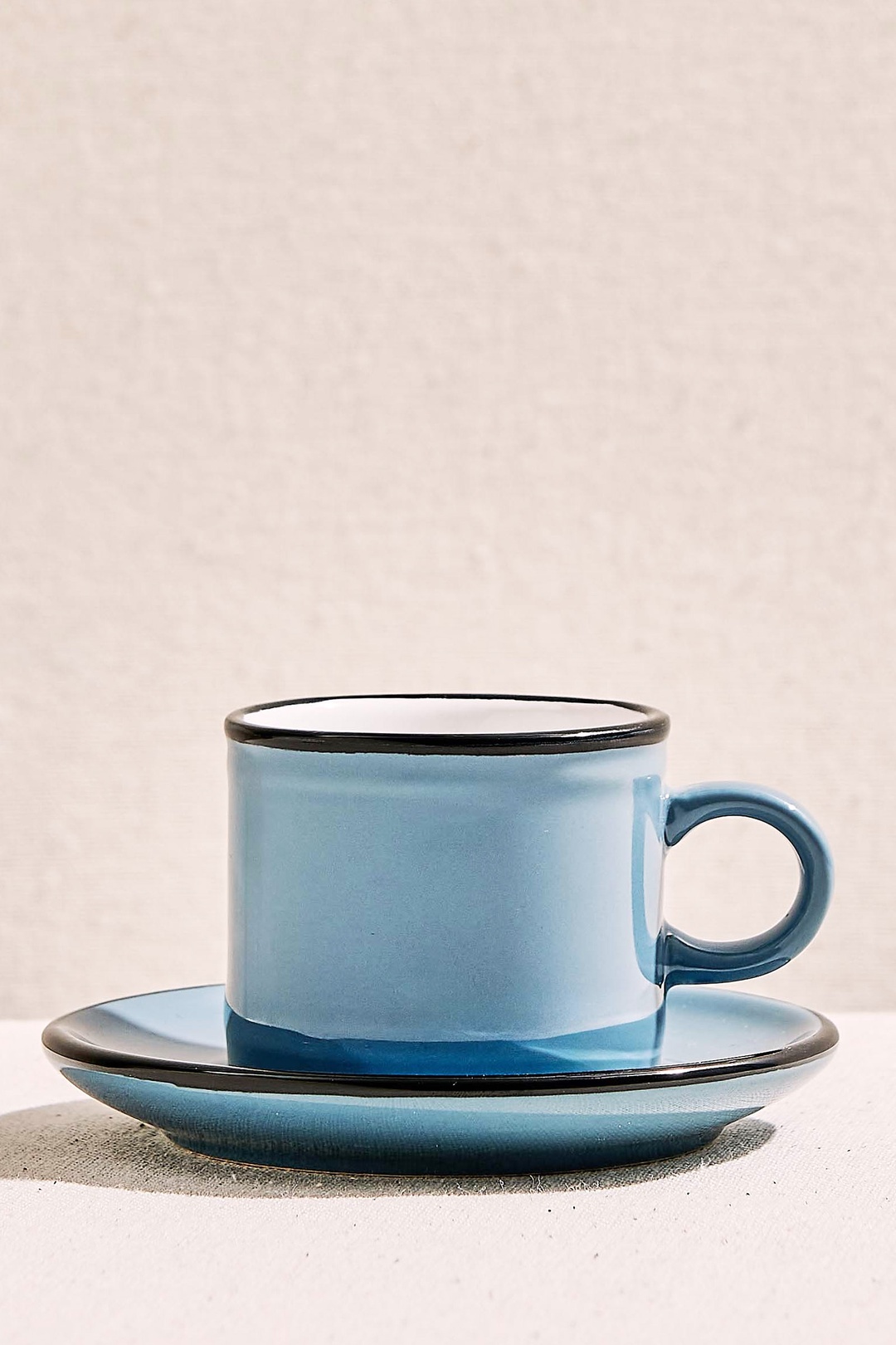 Electrum Seramik Espresso Fincanı Çelik Mavi
