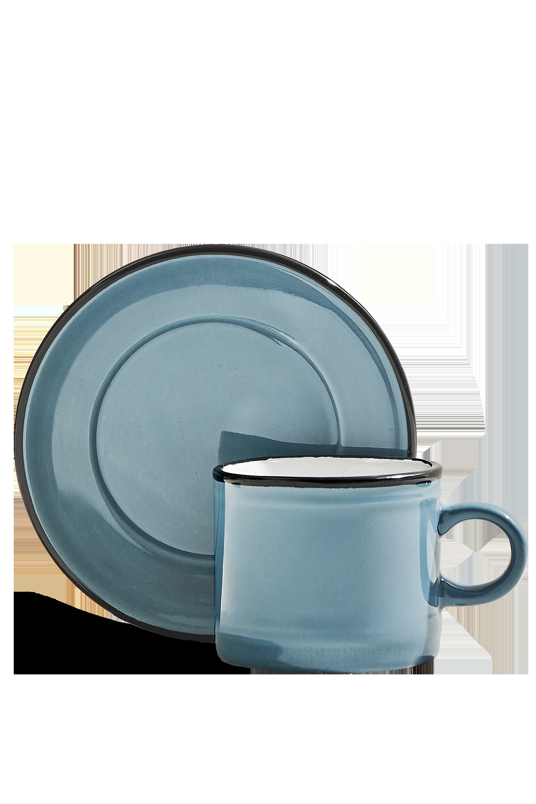 Electrum Seramik Espresso Fincanı Çelik Mavi