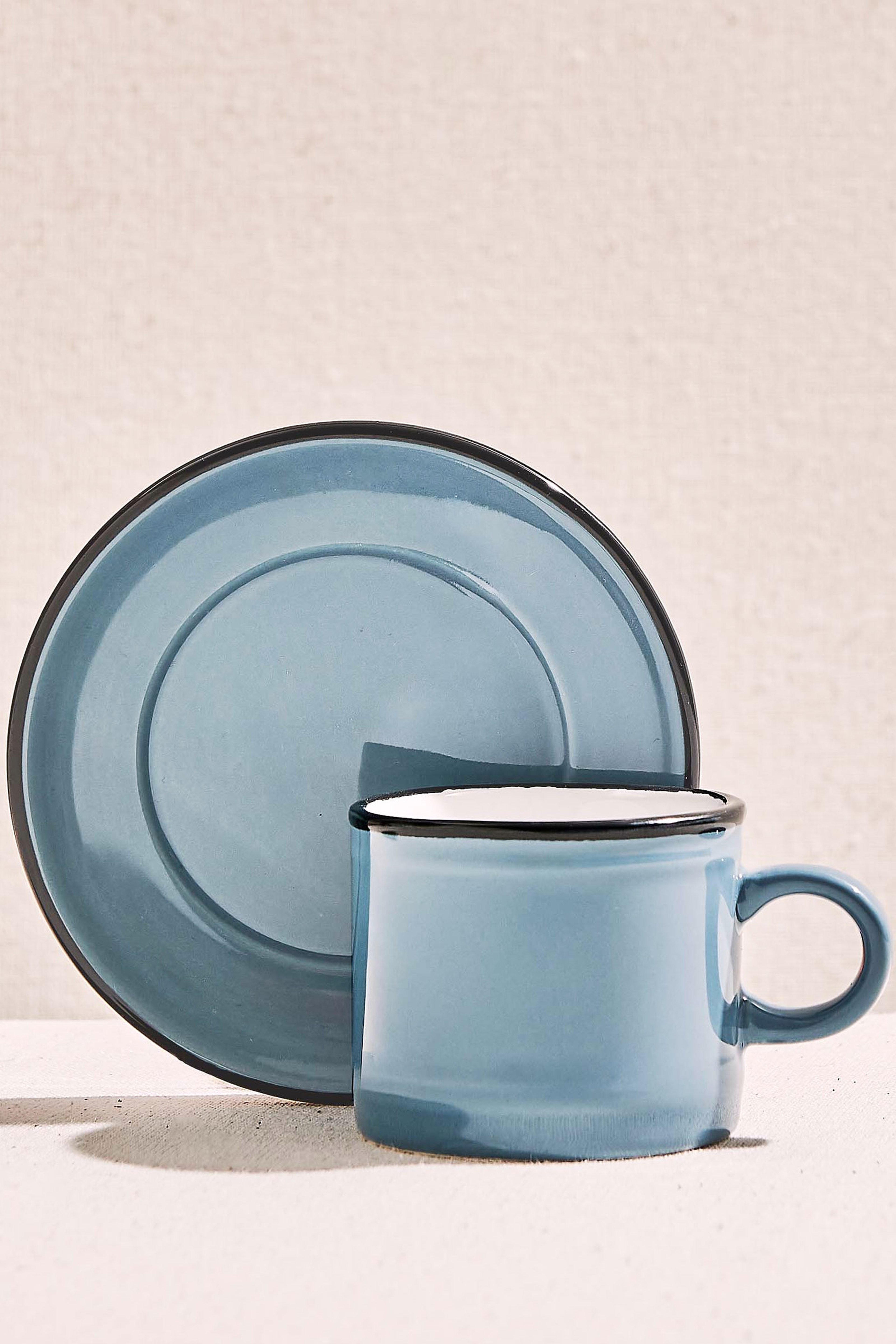 Steel Blue Electrum Ceramic Espresso Cup