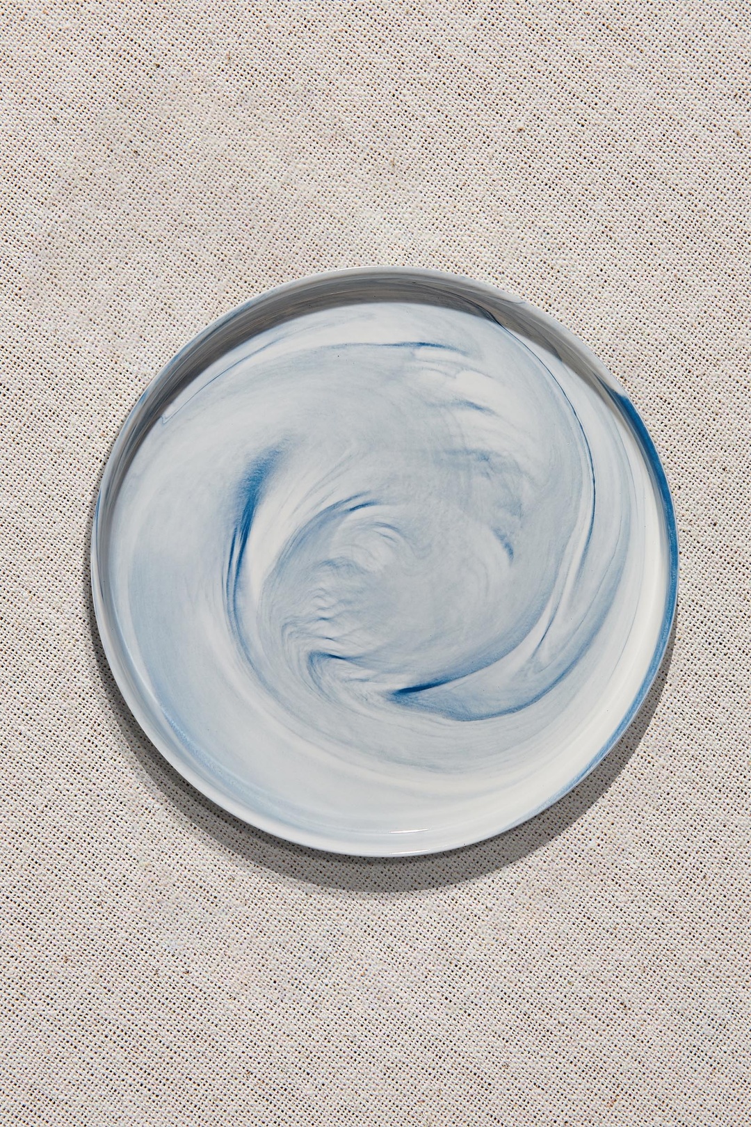 Marble Porselen Yemek Tabağı Mavi