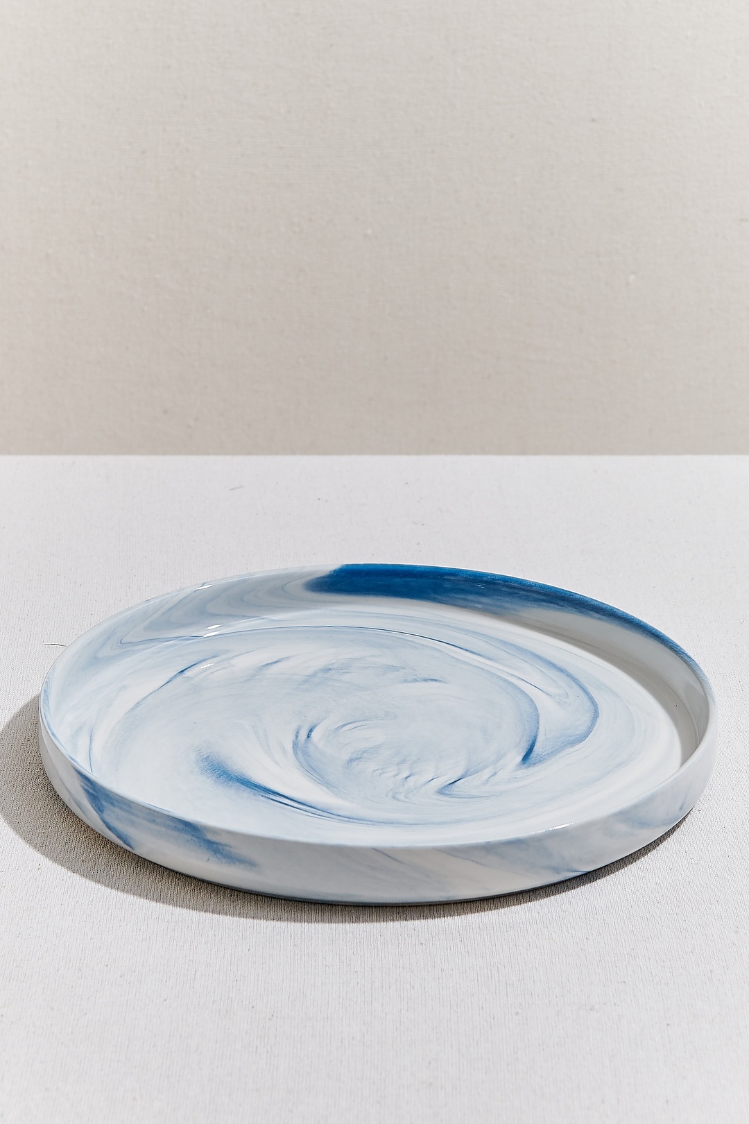 Marble Porselen Yemek Tabağı Mavi