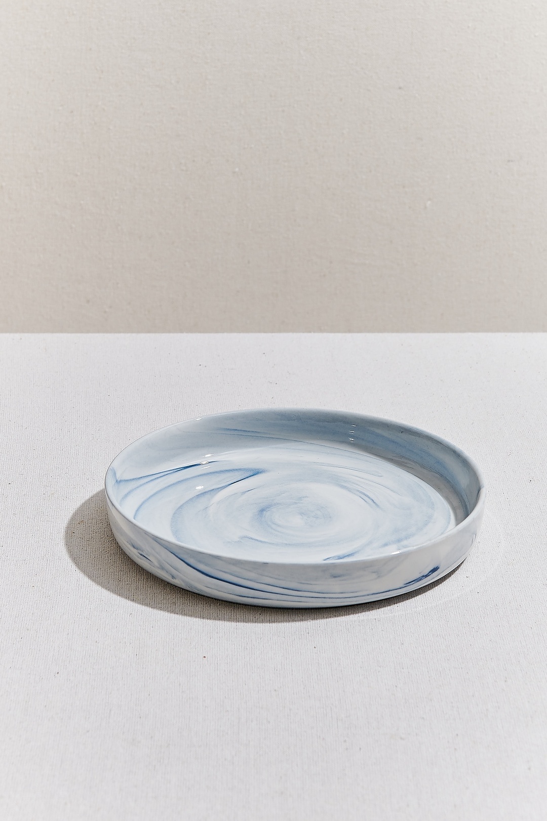 Marble Porselen Pasta Tabağı Mavi