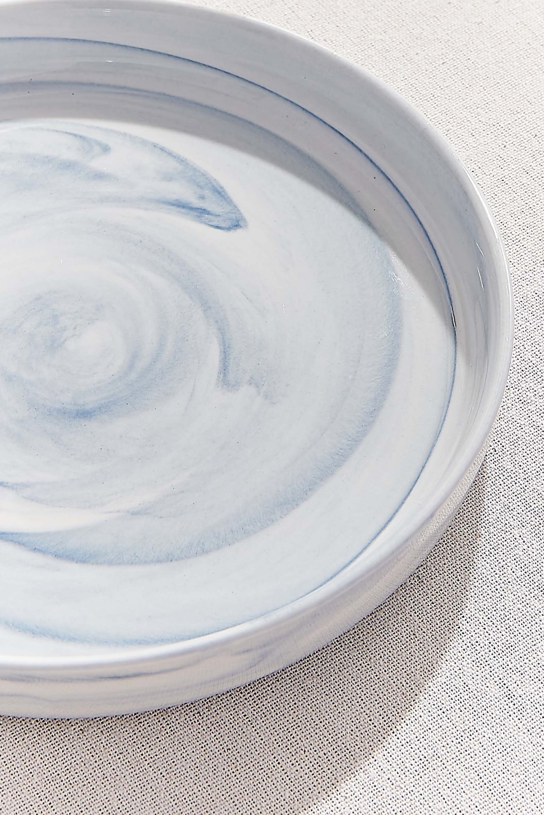 Marble Porselen Pasta Tabağı Mavi