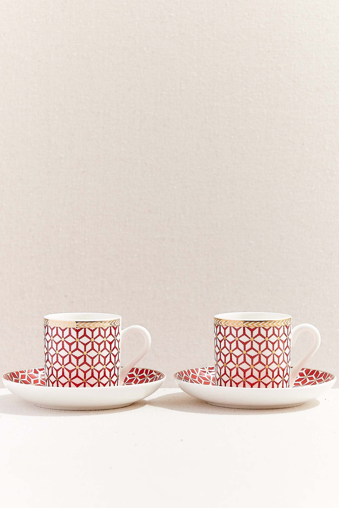 Nezaket Porselen Espresso Fincan Seti 2'li Kırmızı
