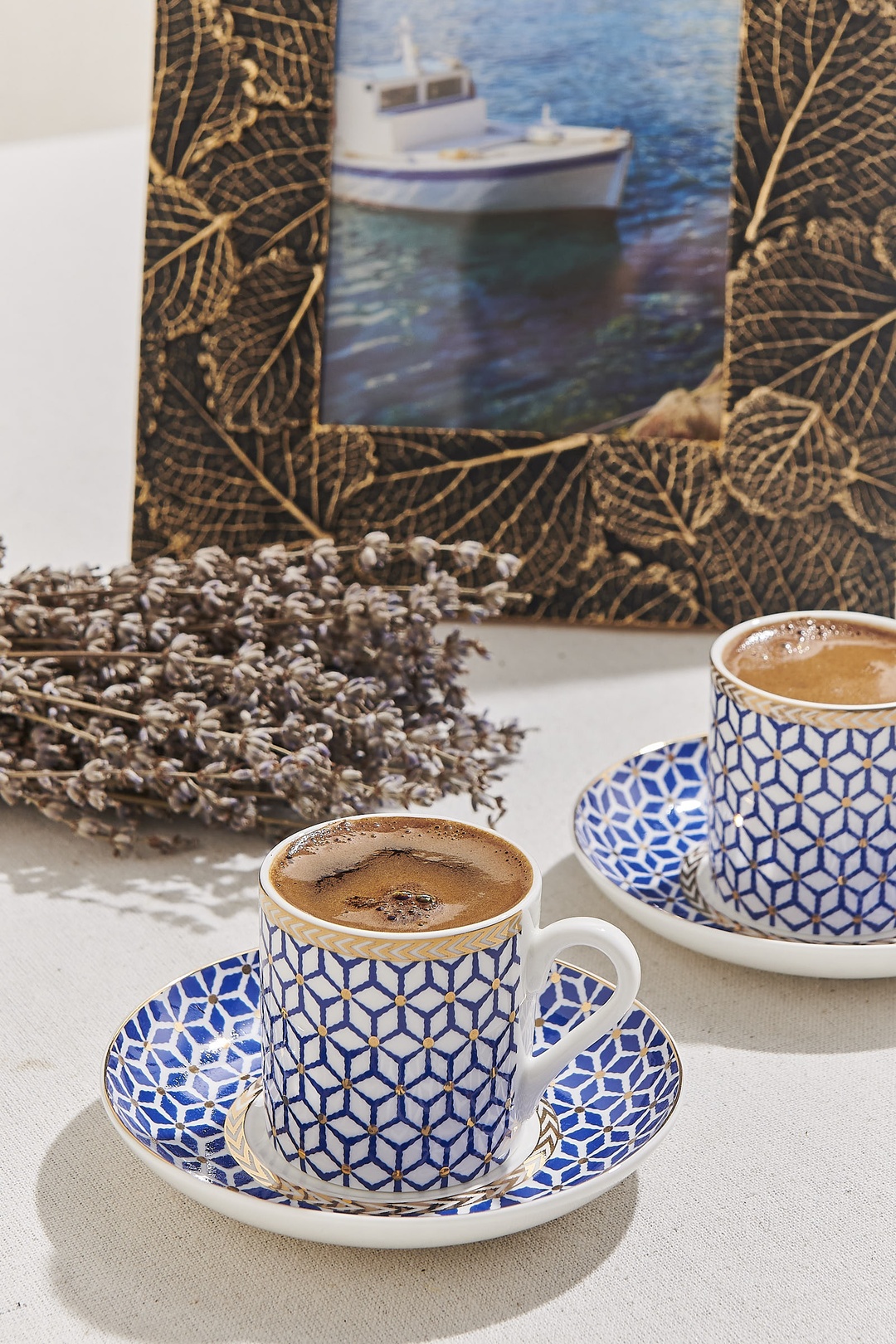 Nezaket Porselen Espresso Fincan Seti 2'li Mavi