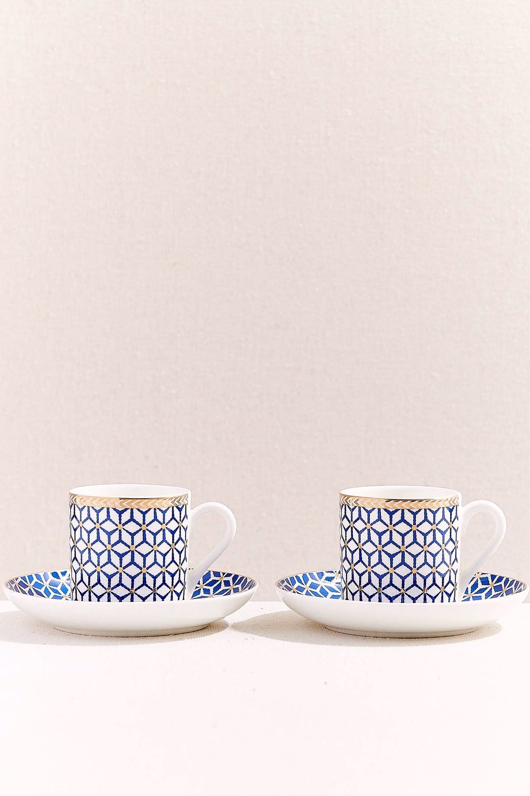 Nezaket Porselen Espresso Fincan Seti 2'li Mavi