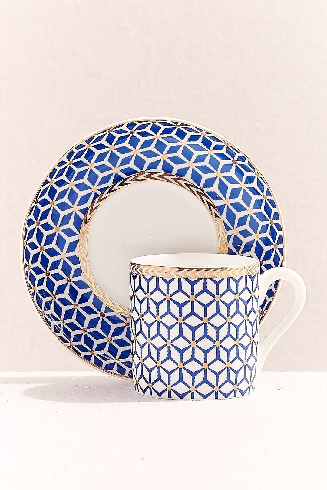 Nezaket Porselen Espresso Fincan Seti 2'li Mavi
