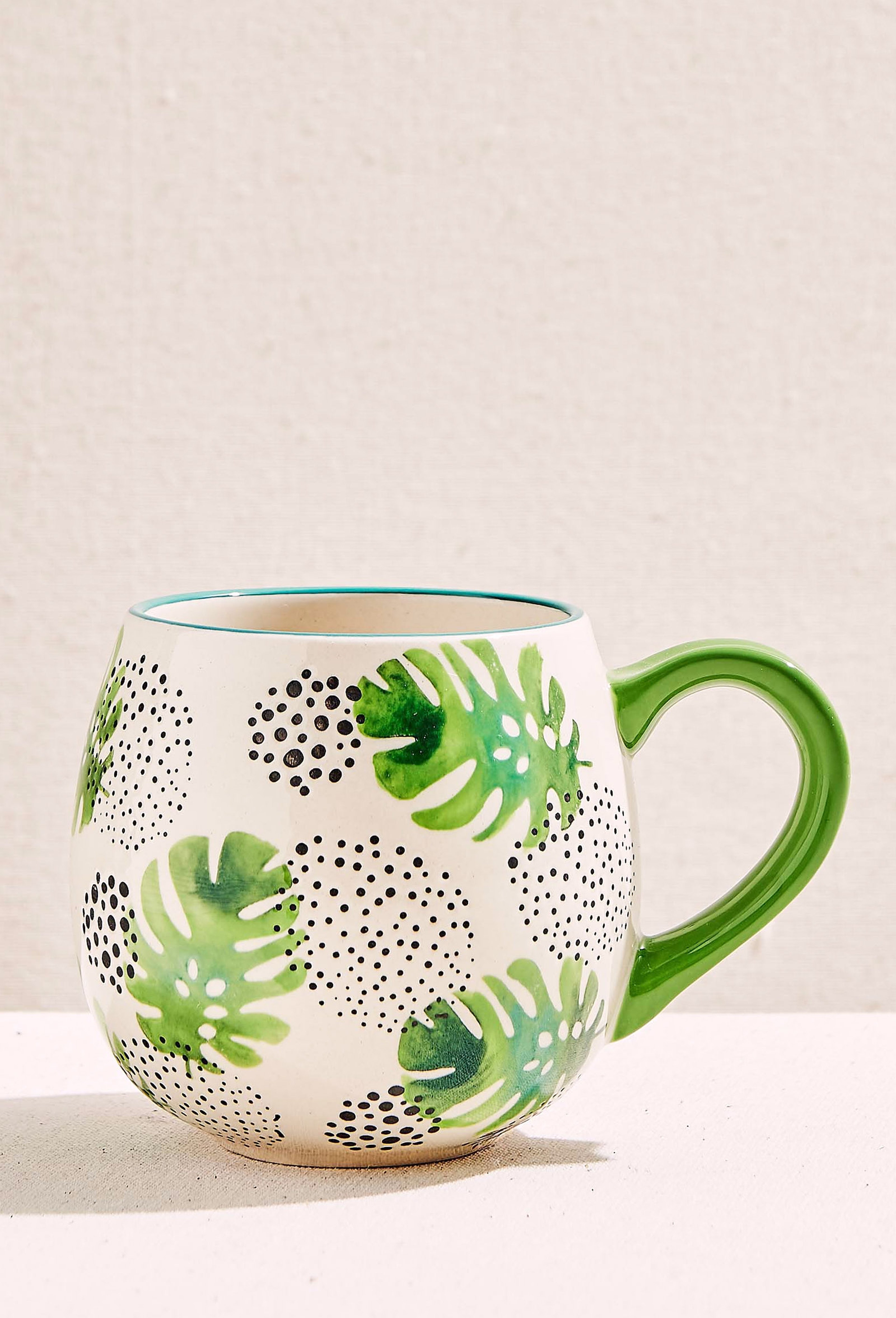 Botanic Sketch Seramik Kupa Yeşil