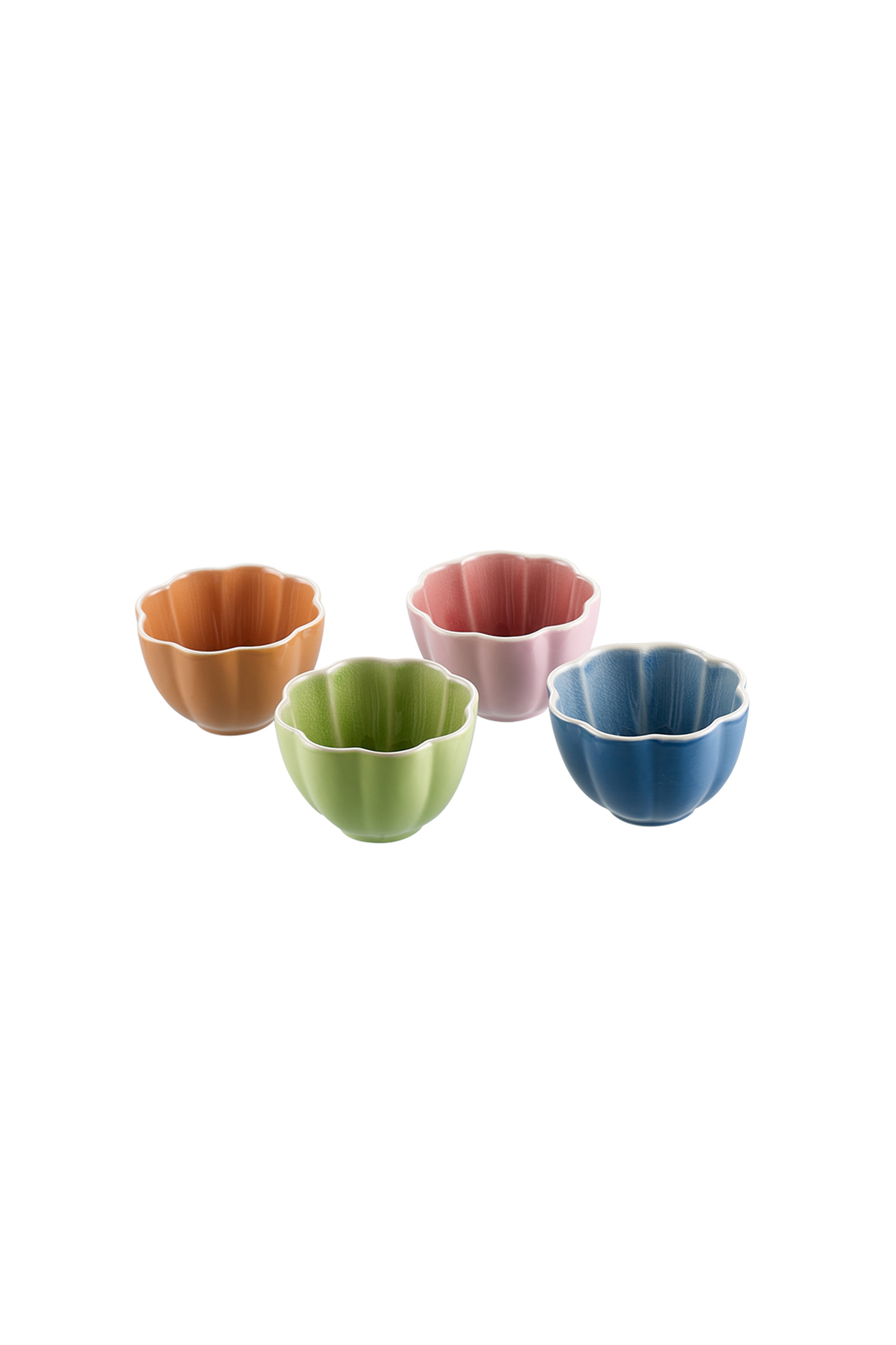 White Bloom Ceramic Bowl Set 4 pcs
