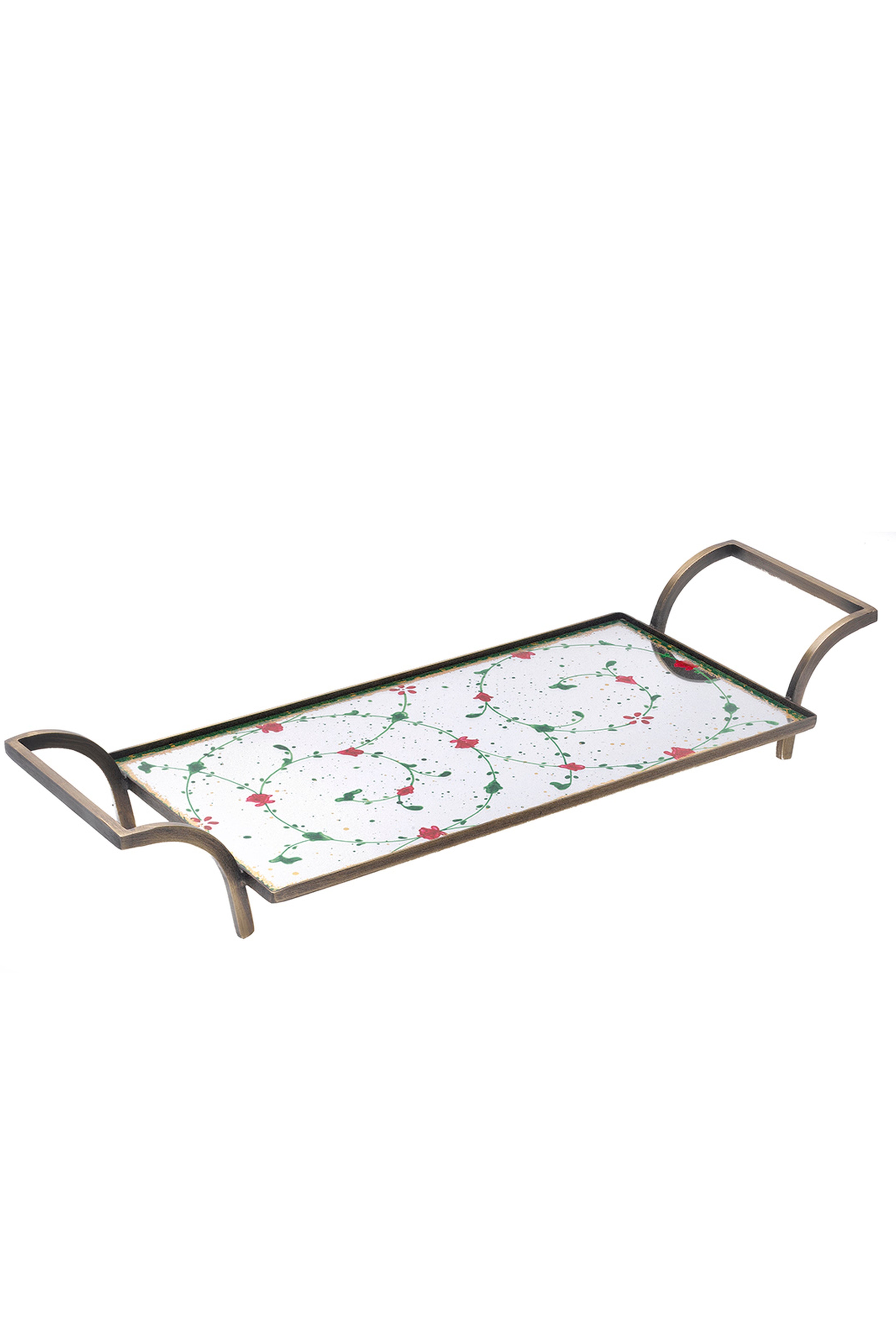 Golden Horn Pattern Tray 15x30 Cm