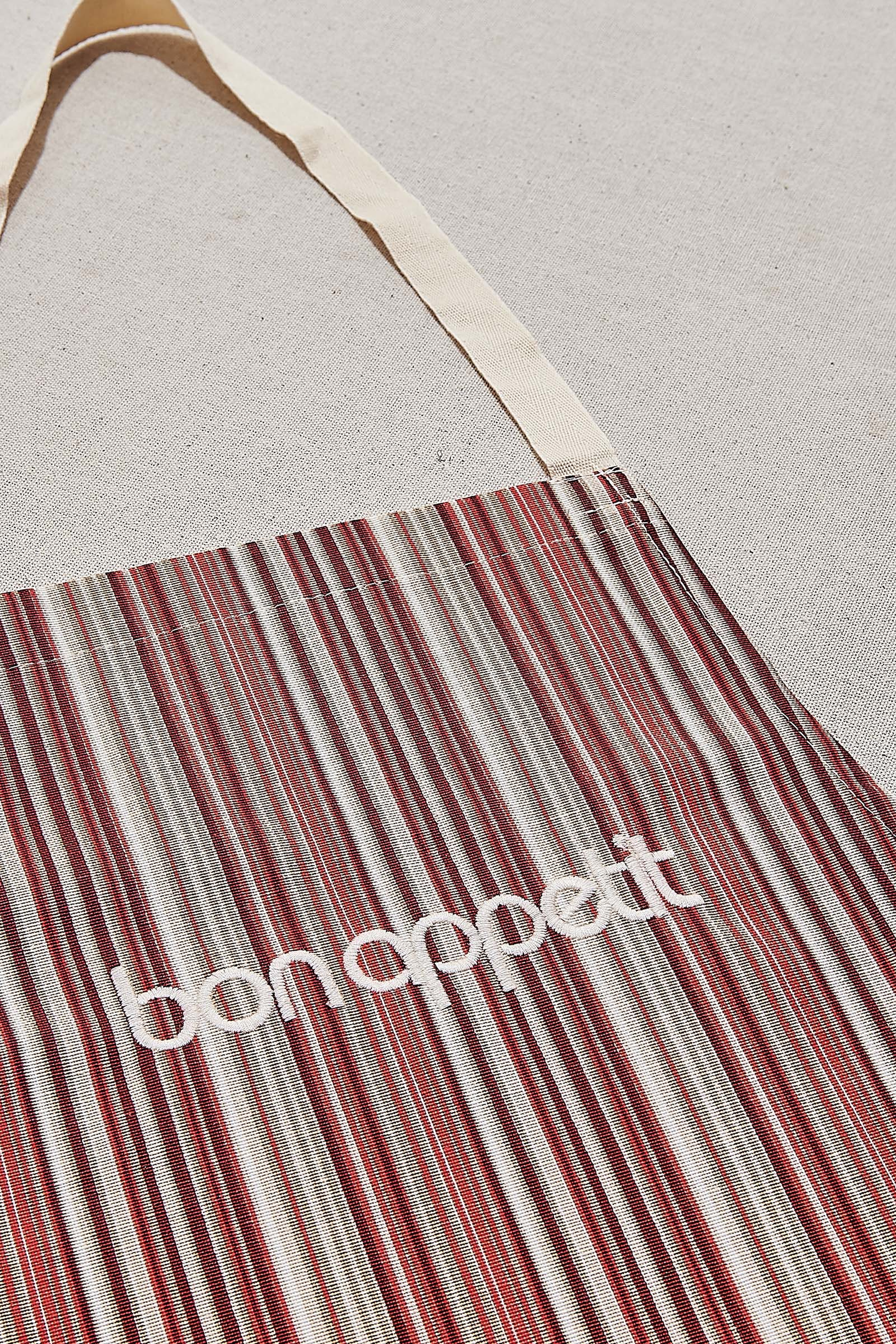 Red Striped Kitchen Apron