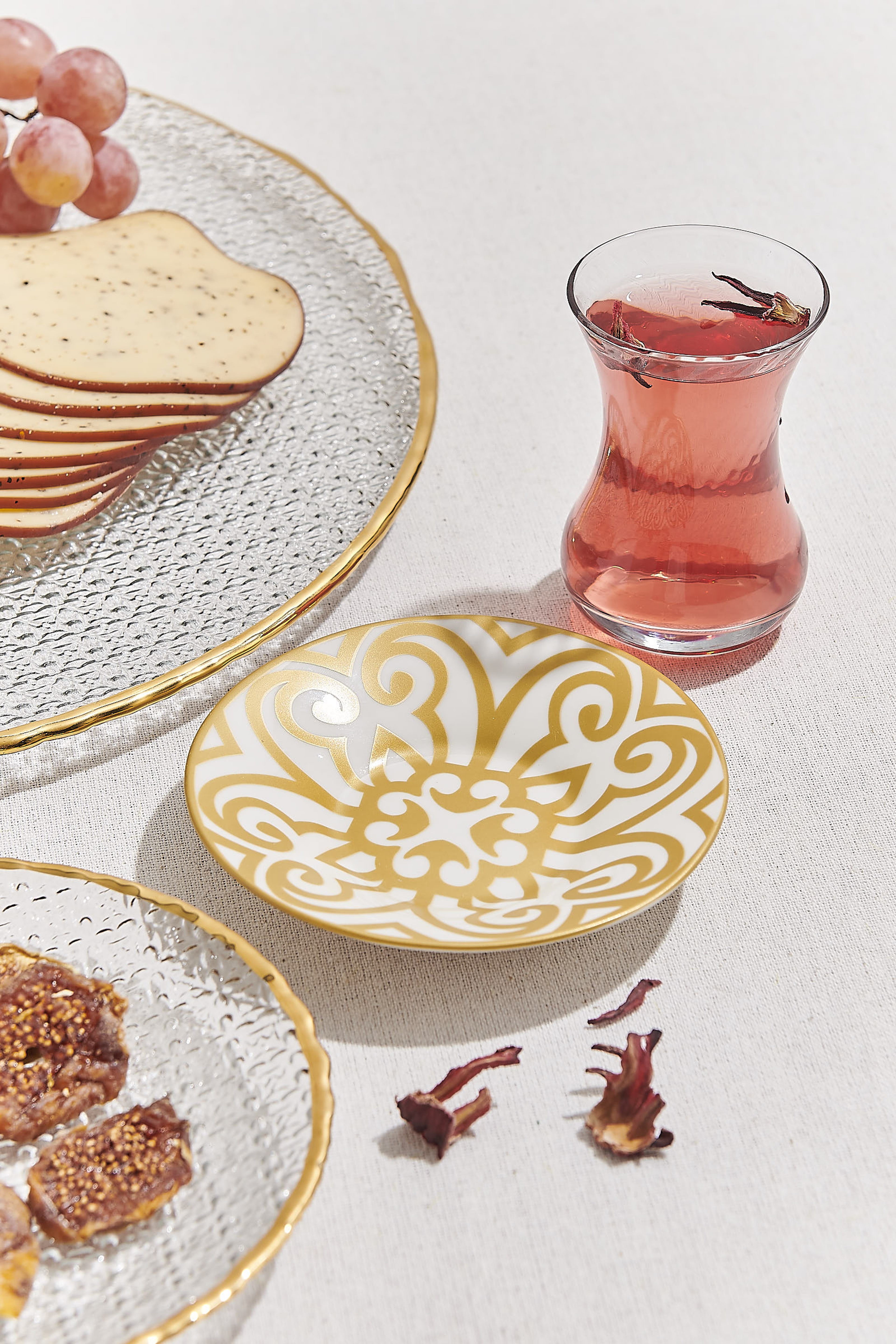 Gold Clover Porcelain Tea Plate