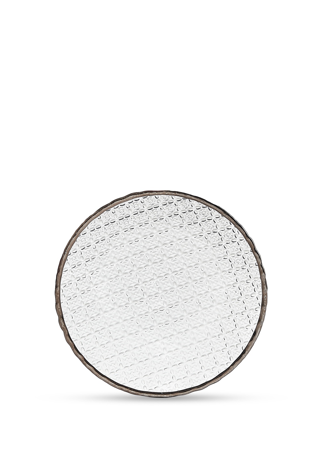 Buzlu Cam Tabak Platin 16 cm