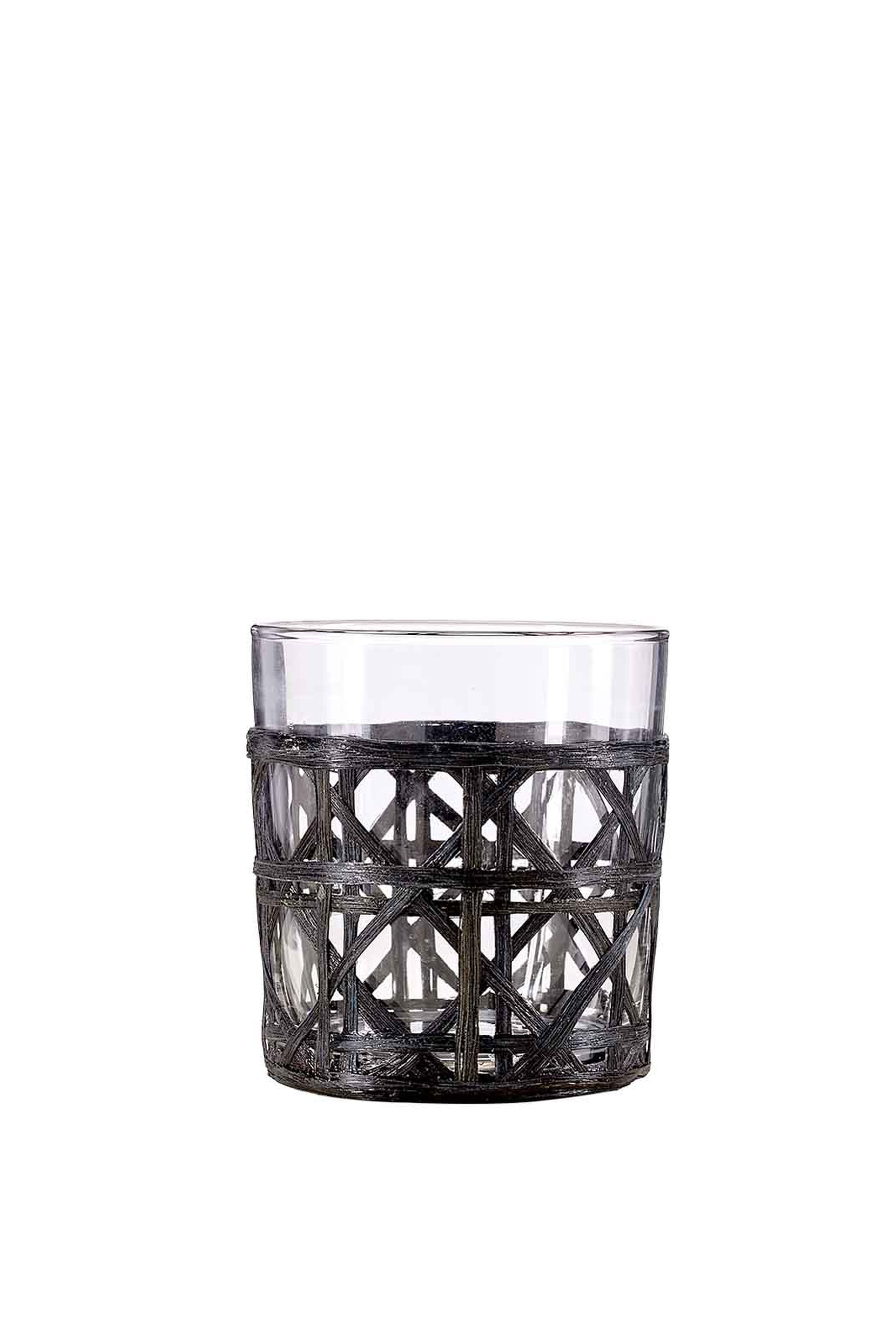 Rattan Water Glass Black