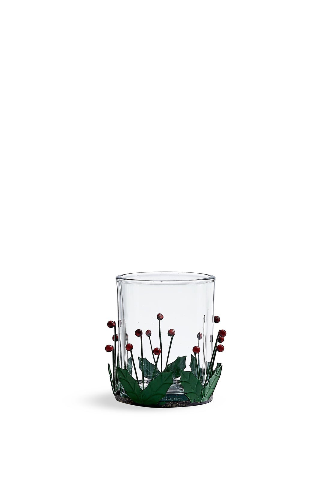 Berry Metal Tealight Mumluk Kırmızı Yeşil