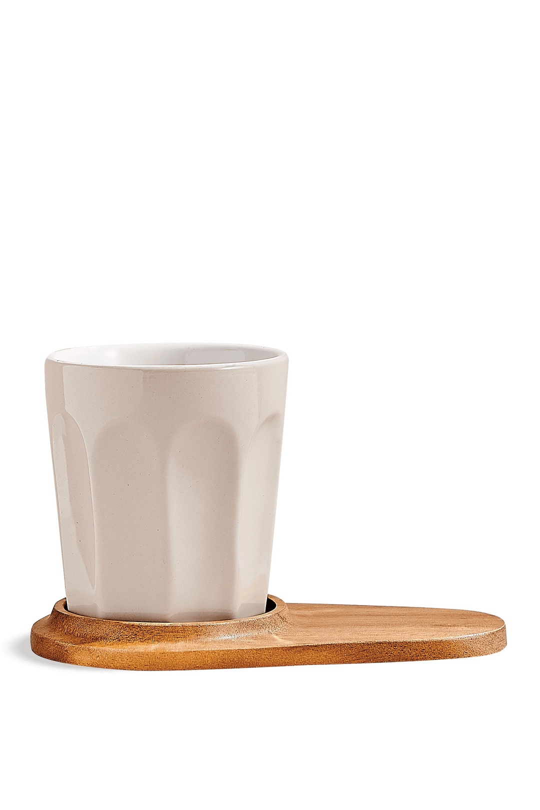 Barista Seramik Kupa Tabaklı Krem