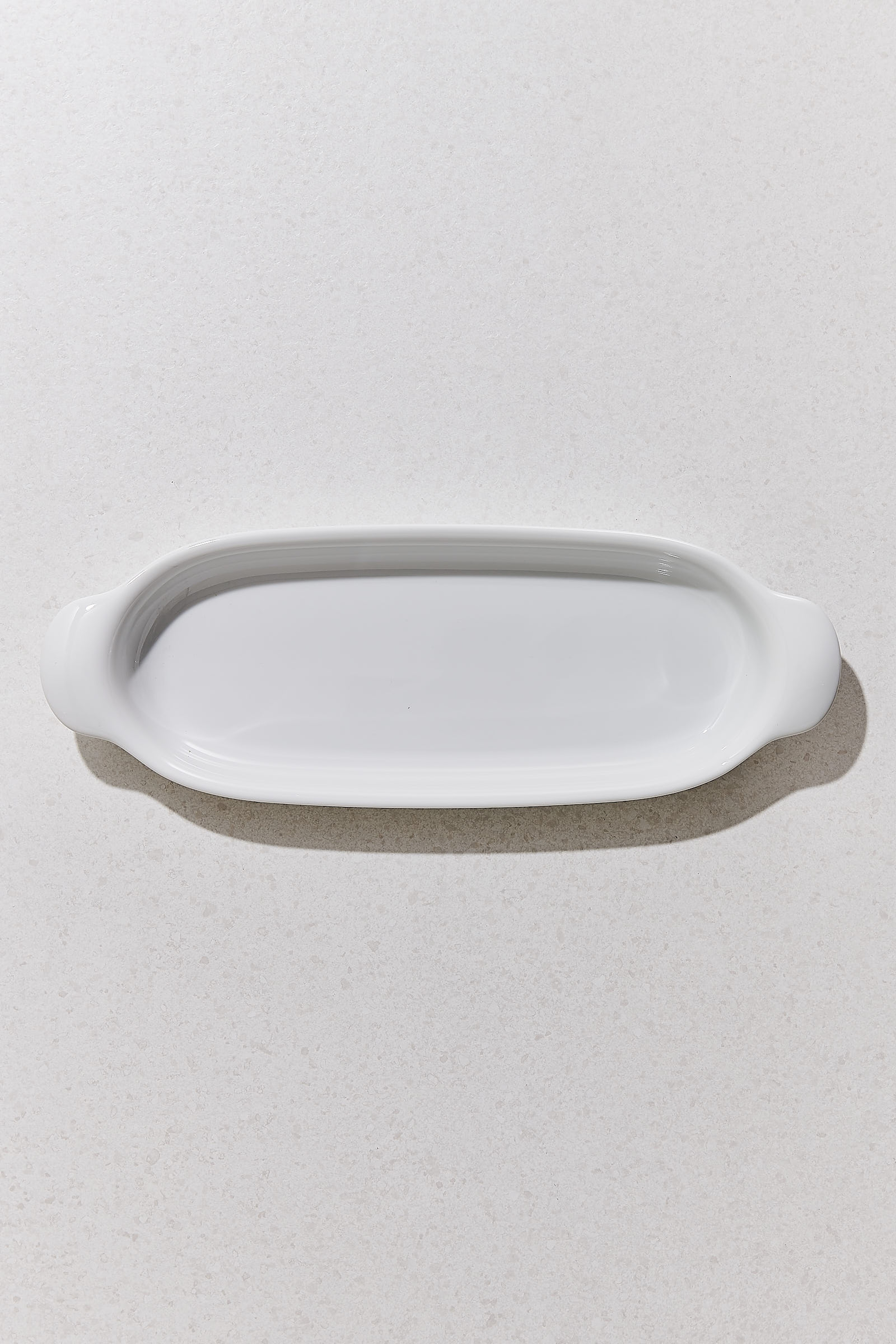 White Organic Porcelain Oval Oven Bowl 41 Cm