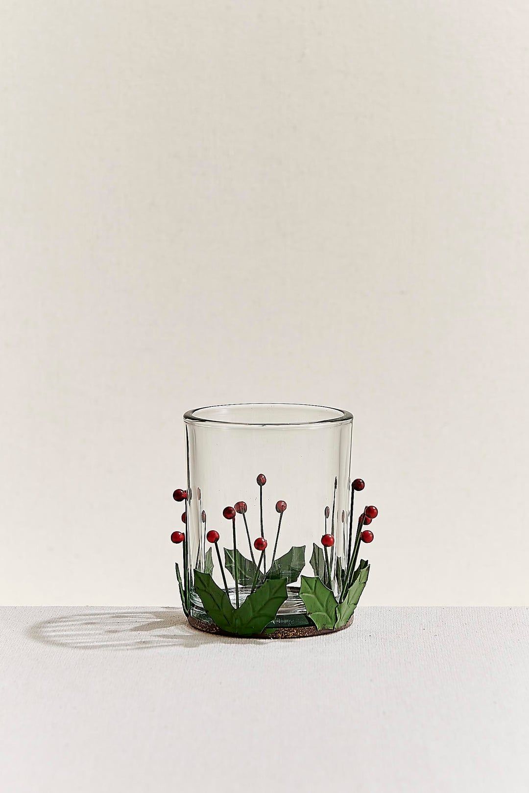 Berry Metal Tealight Mumluk Kırmızı Yeşil