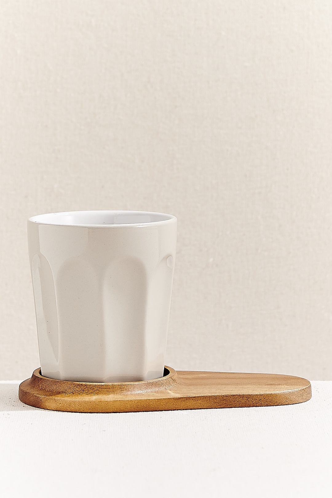 Barista Seramik Kupa Tabaklı Krem