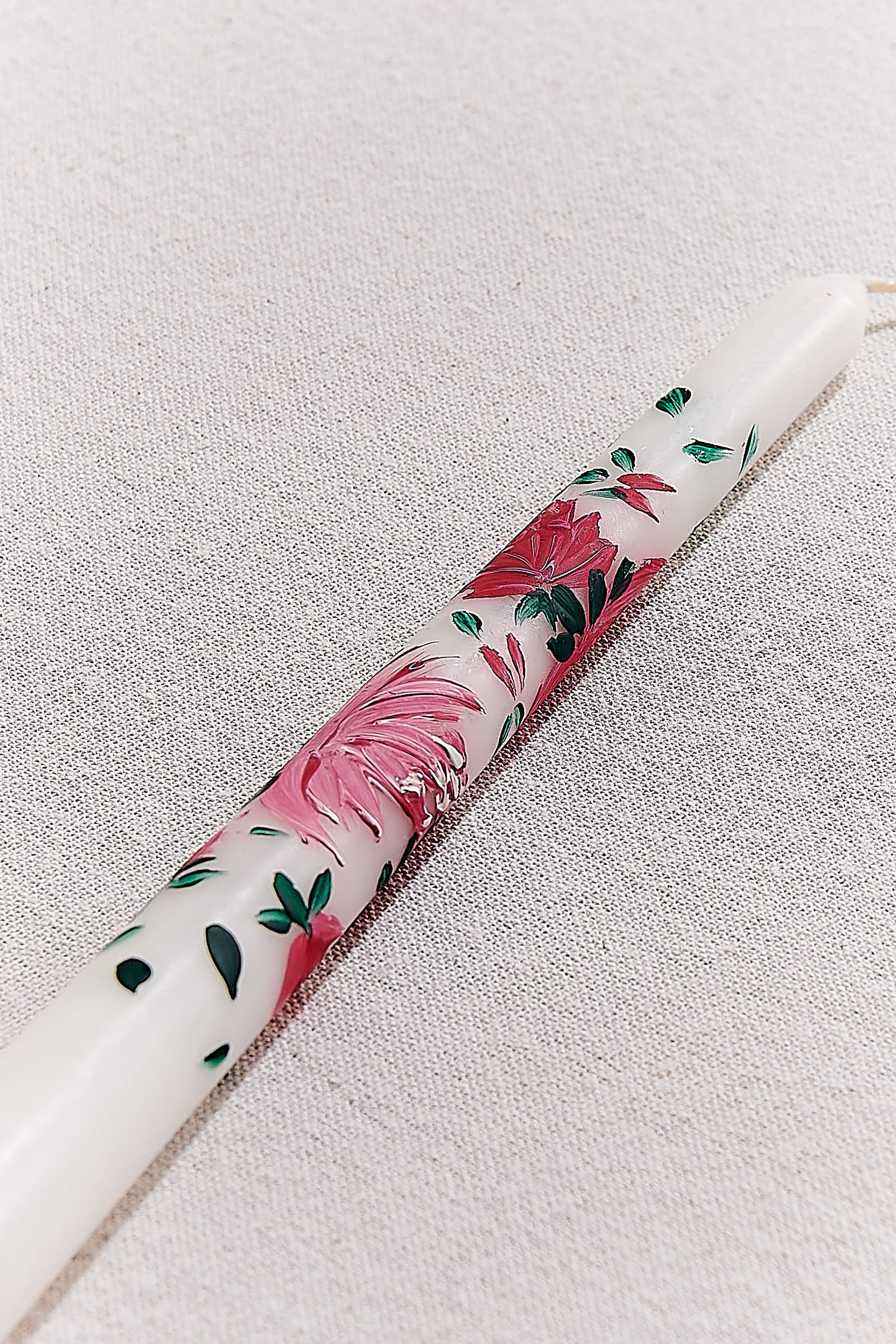 Pink White Candlestick Candle Spring