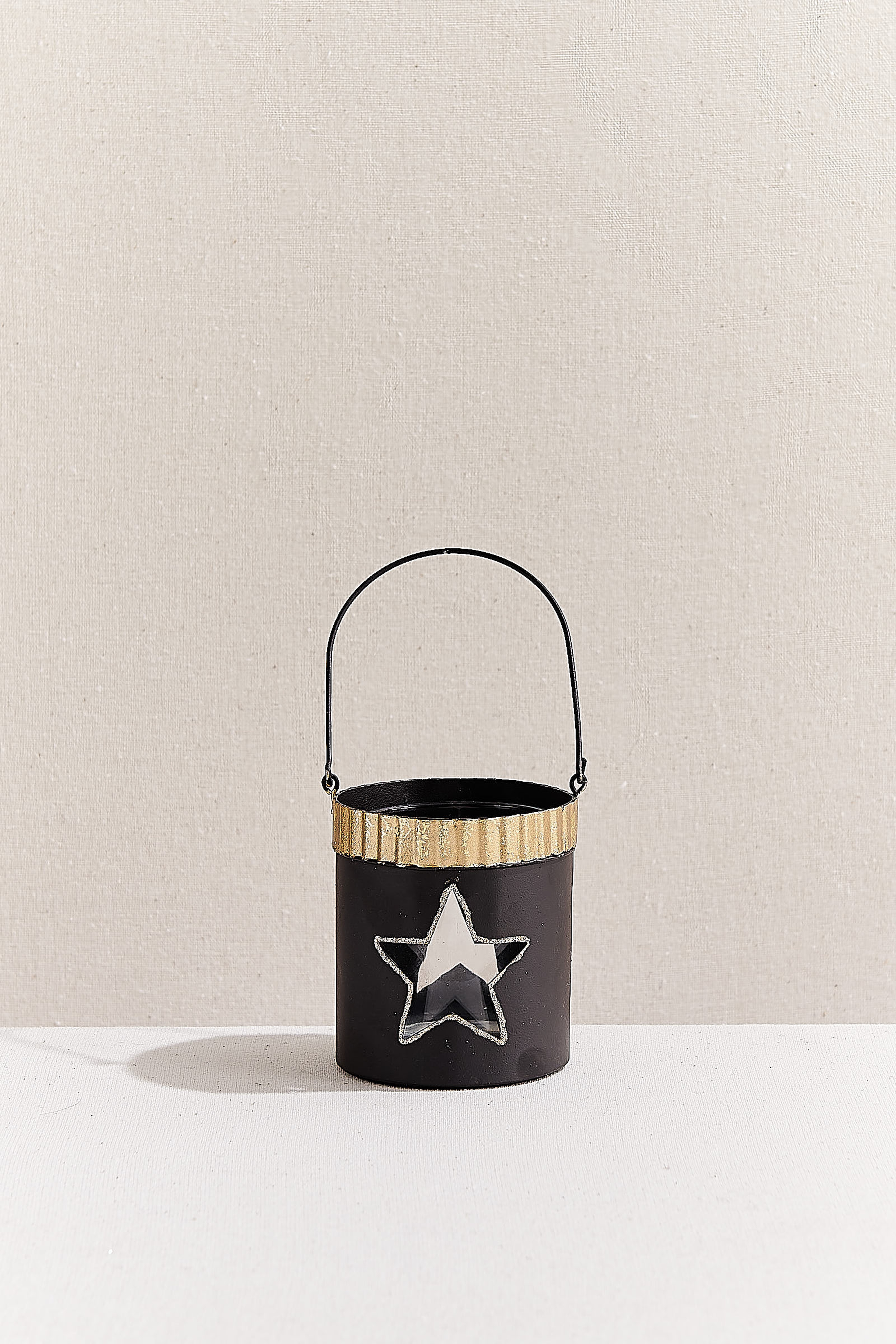 Yıldız Askılı Tealight Mumluk Siyah