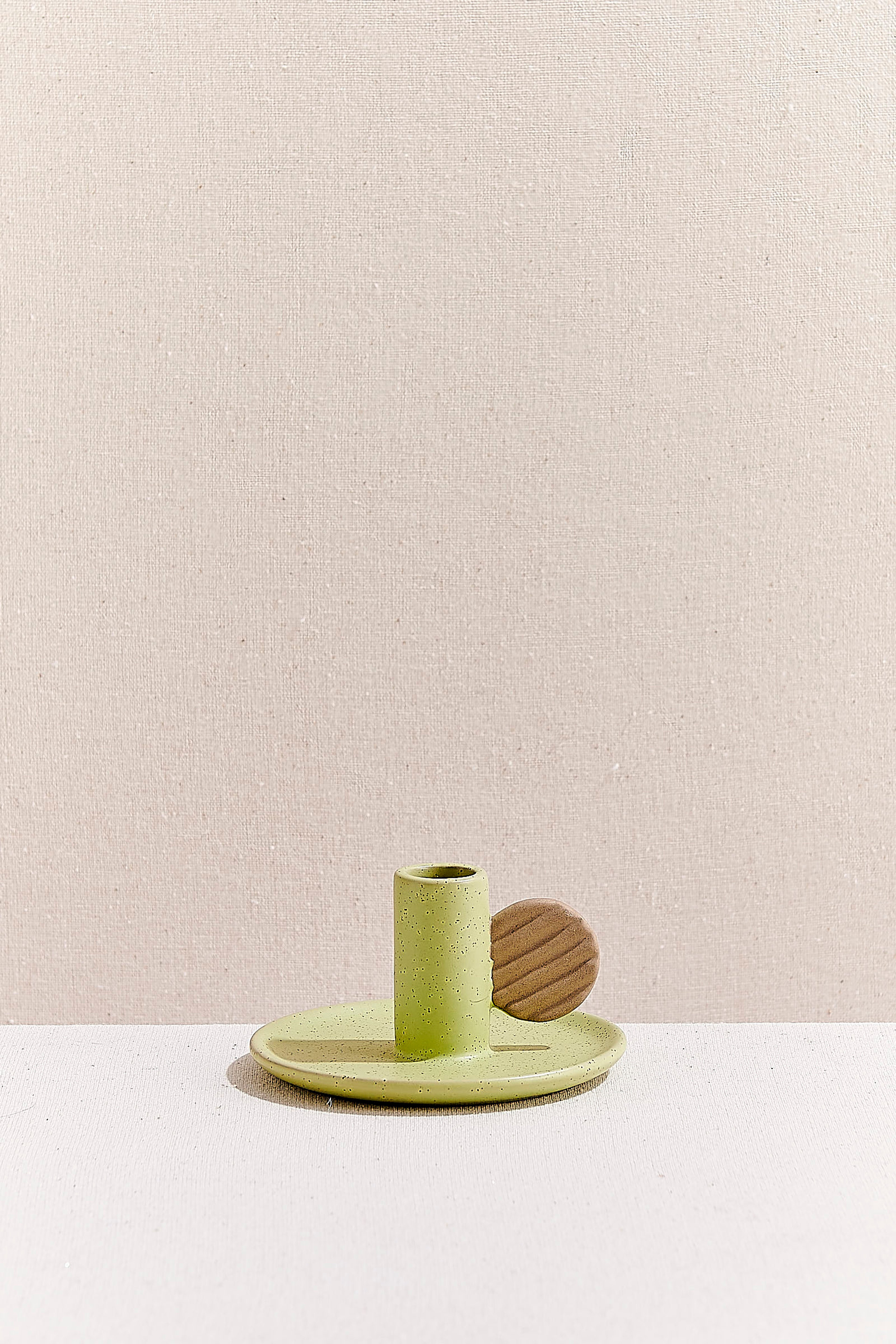 Minimal No:3 Seramik Şamdan Mumluk Yeşil