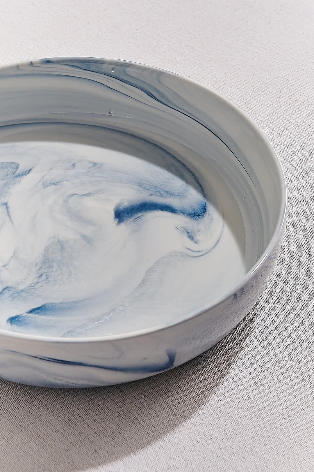 Marble Porselen Servis Kase Mavi