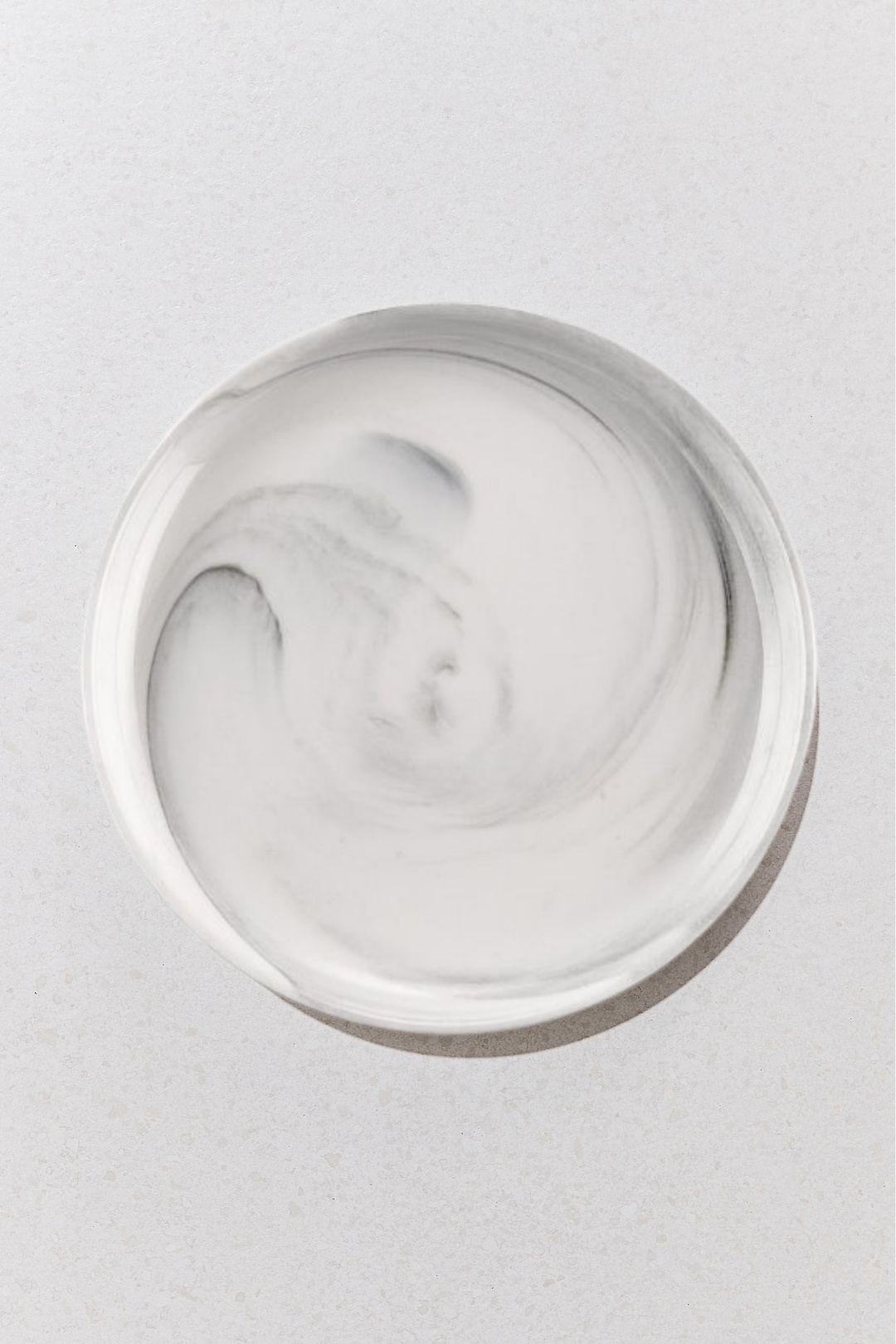 Marble Porselen Servis Tabağı Yuvarlak Gri