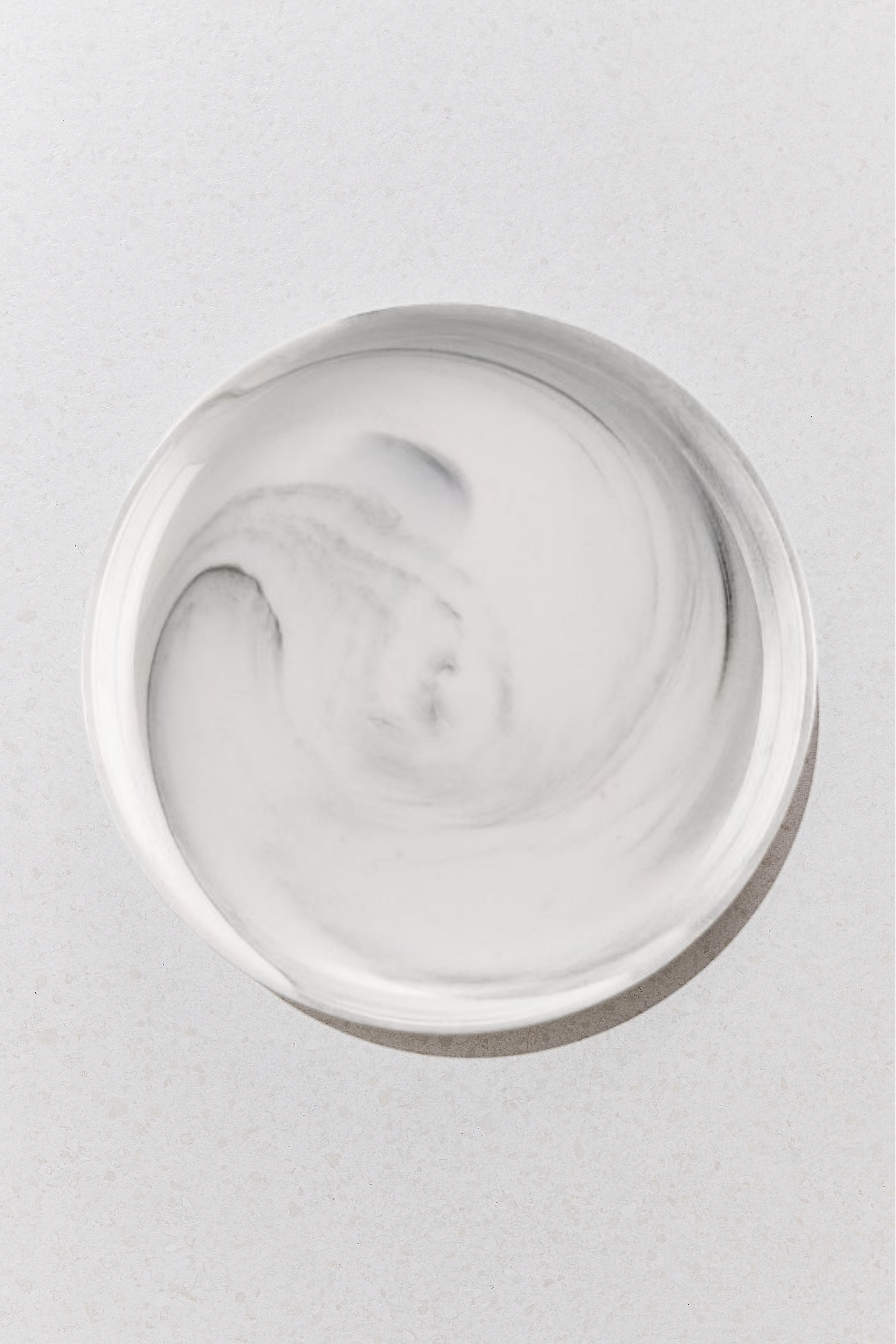 Marble Porselen Servis Tabağı Yuvarlak Gri