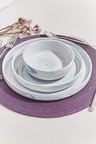 Marble Porselen Yemek Tabağı Mavi