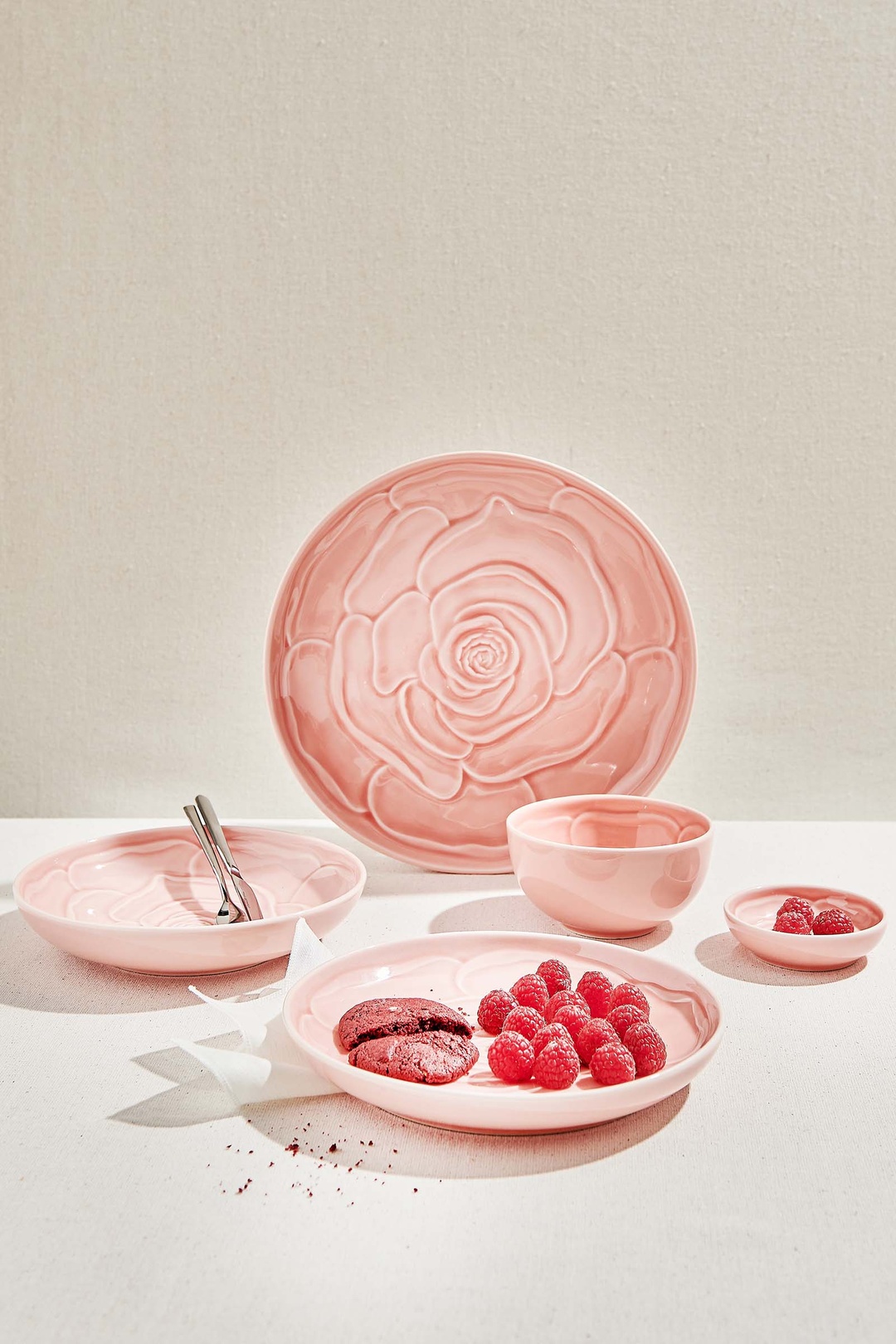 Rose Seramik Servis Tabağı Pembe