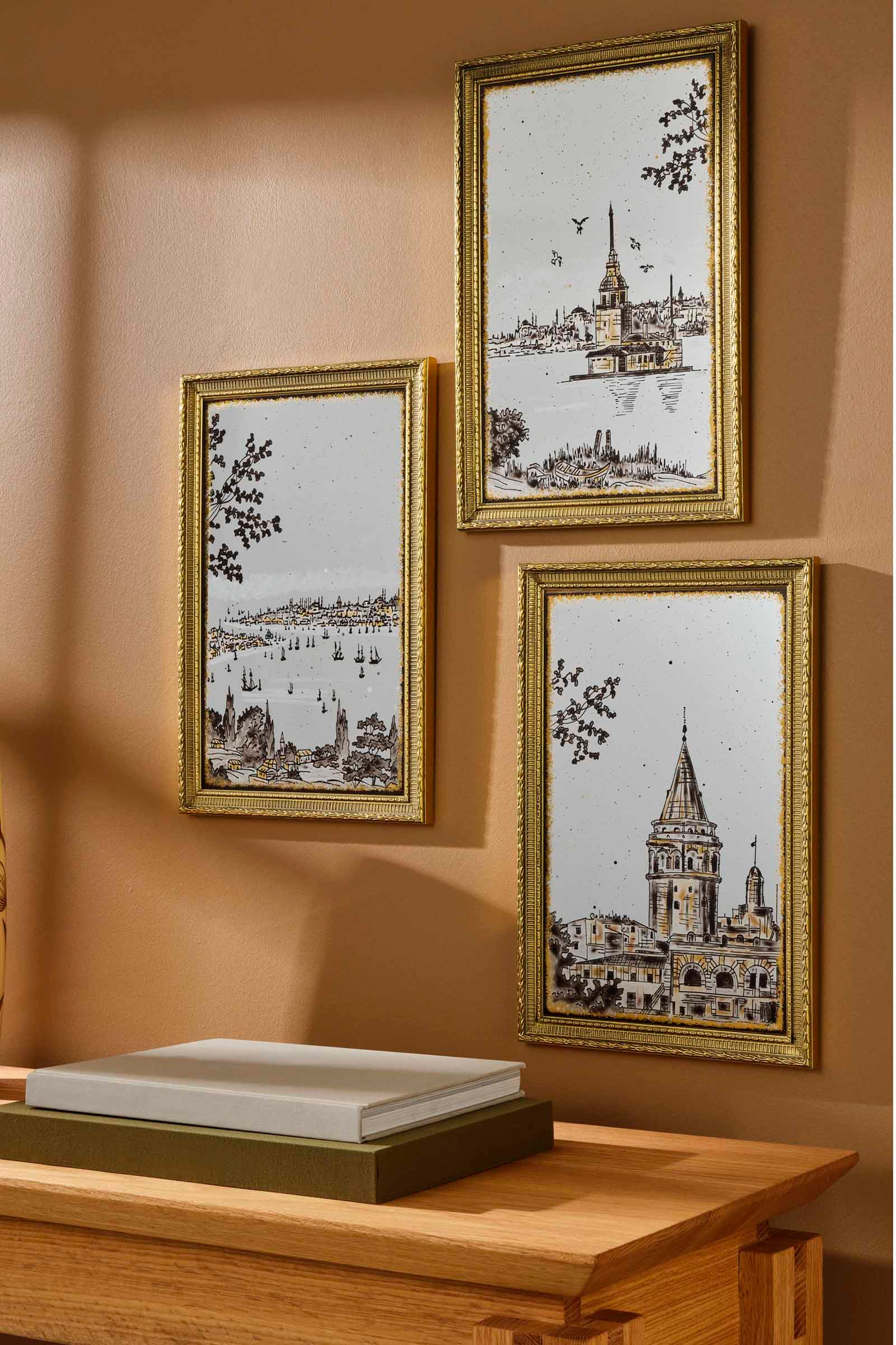 Galata Kulesi Eglomise Ayna