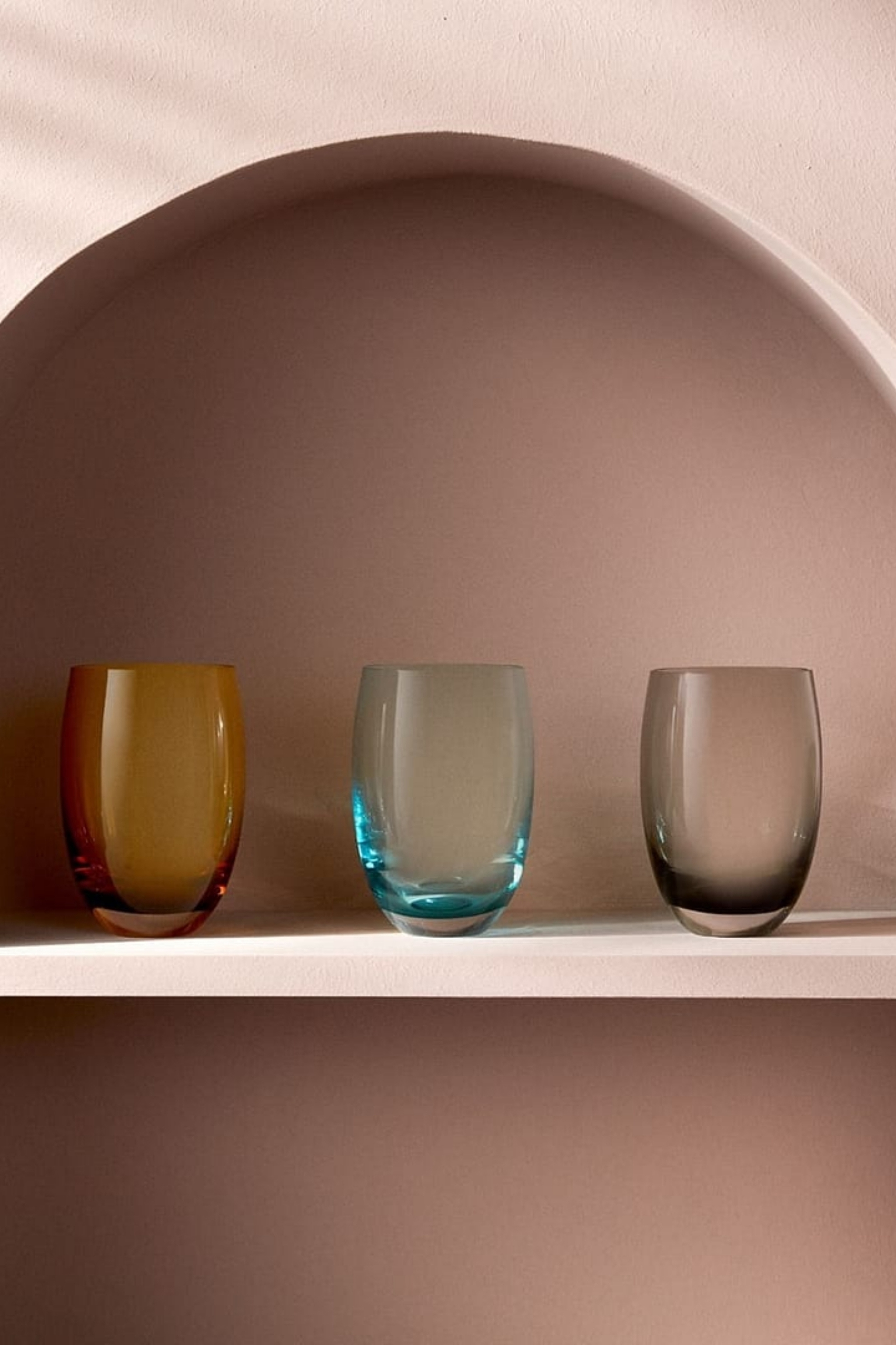 Nude Colored U Water Glass Amber