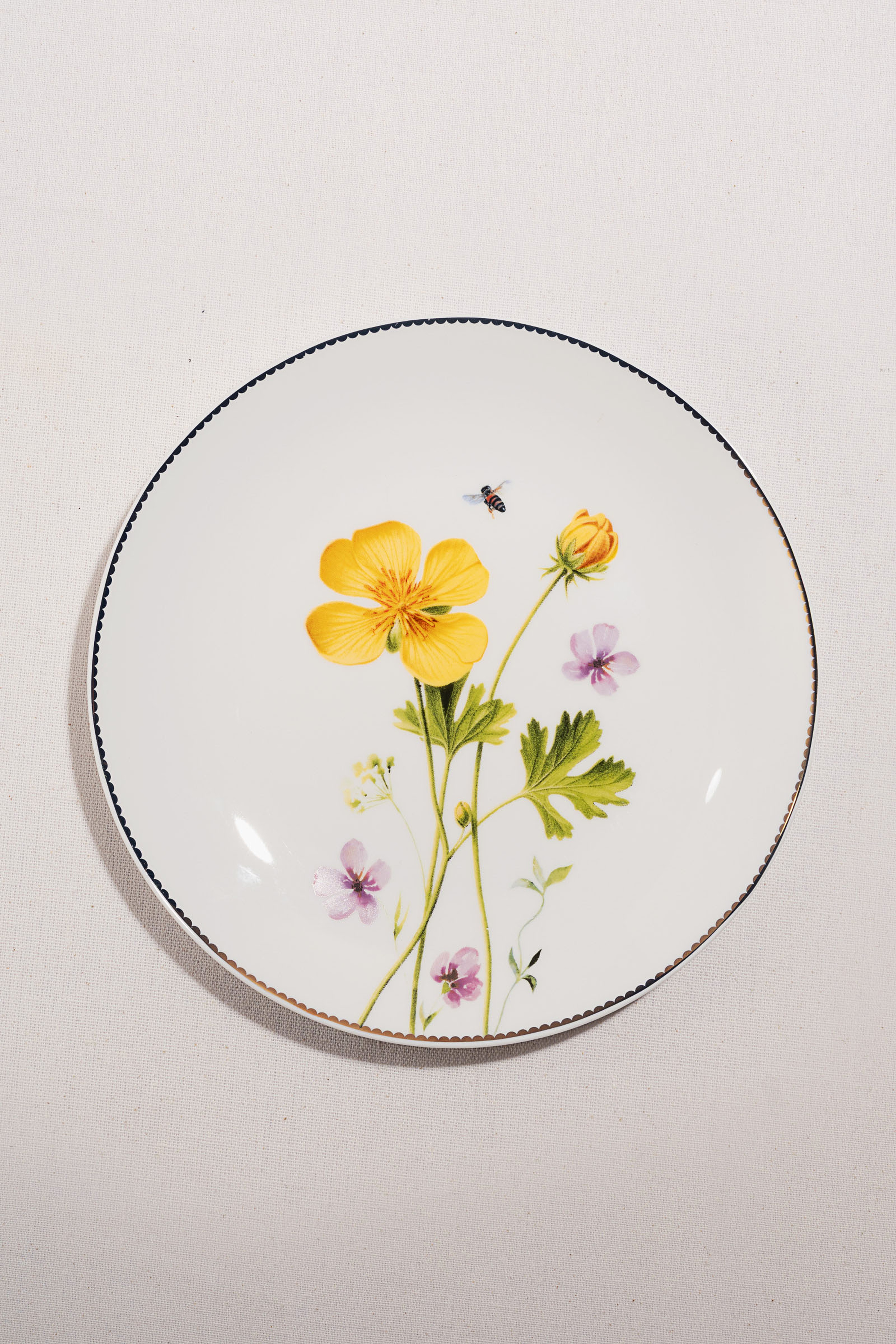 Flora Porselen Pasta Tabağı Sarı